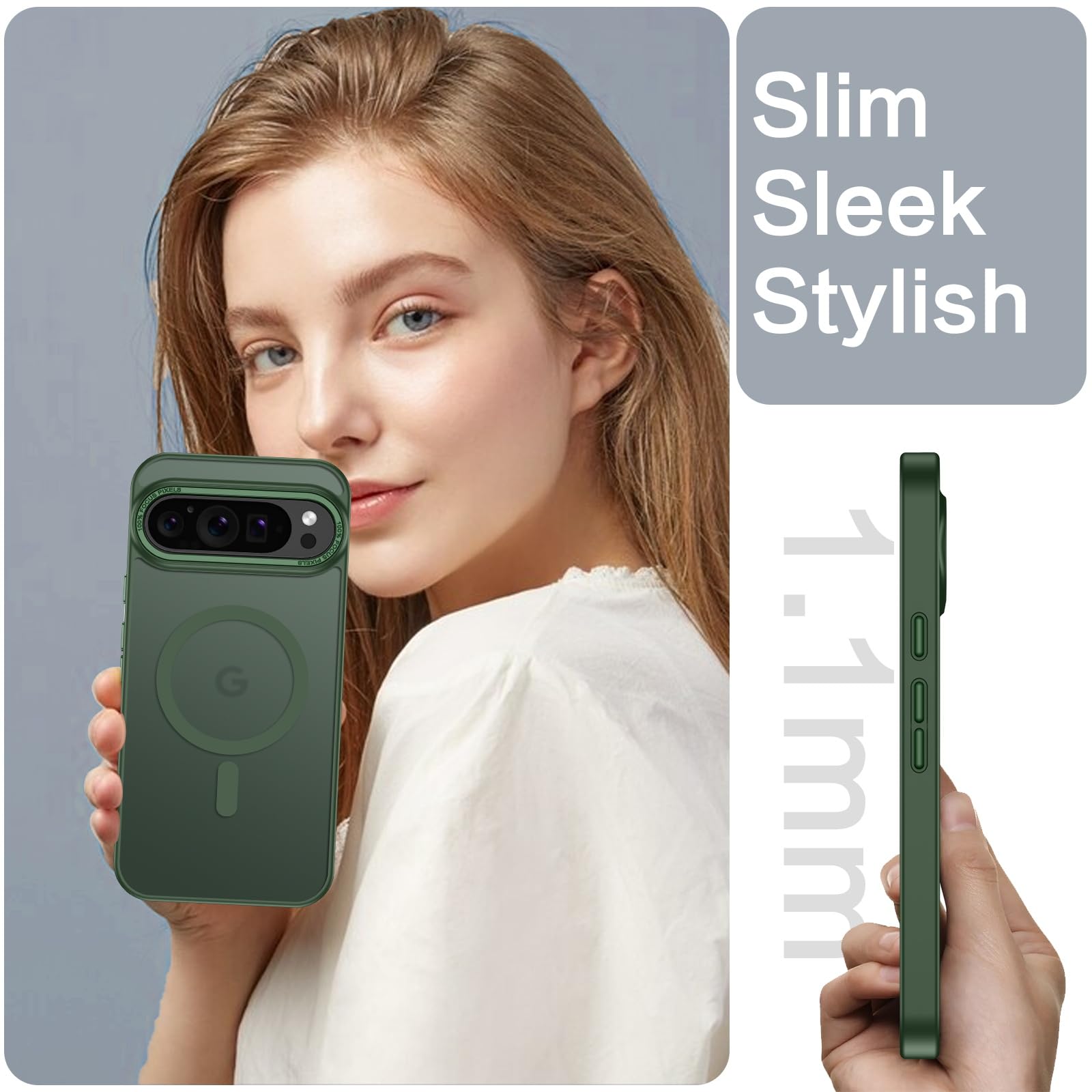 Foto 7 pulgar | Funda Magnética Bentoben Para Google Pixel 9 Pro Xl, Color Verde Oscuro - Venta Internacional.