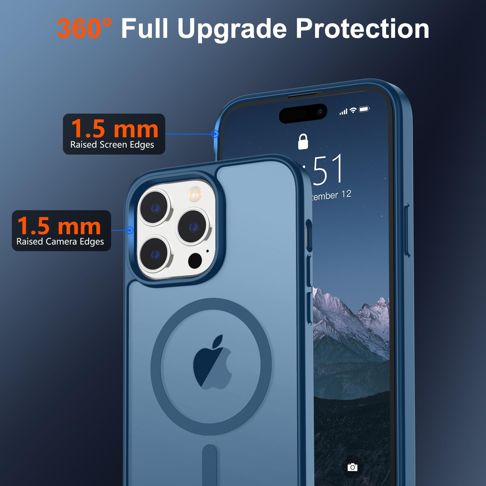 Foto 5 pulgar | Funda Magnética Supfine Para Iphone 14 Pro Max Deep Blue - Venta Internacional.