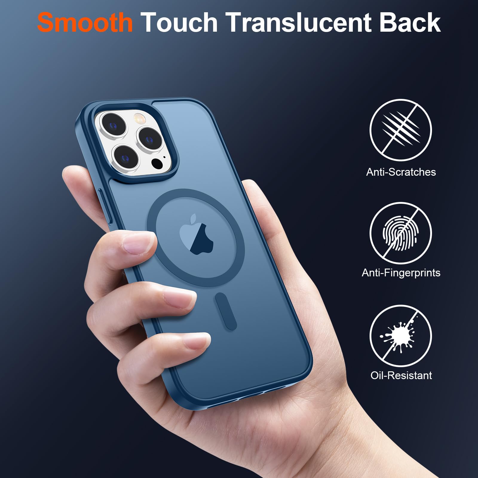 Foto 7 pulgar | Funda Magnética Supfine Para Iphone 14 Pro Max Deep Blue - Venta Internacional.