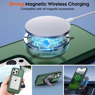 Foto 3 | Funda Magnética Supfine Para Iphone 15 Pro Forest Green - Venta Internacional.