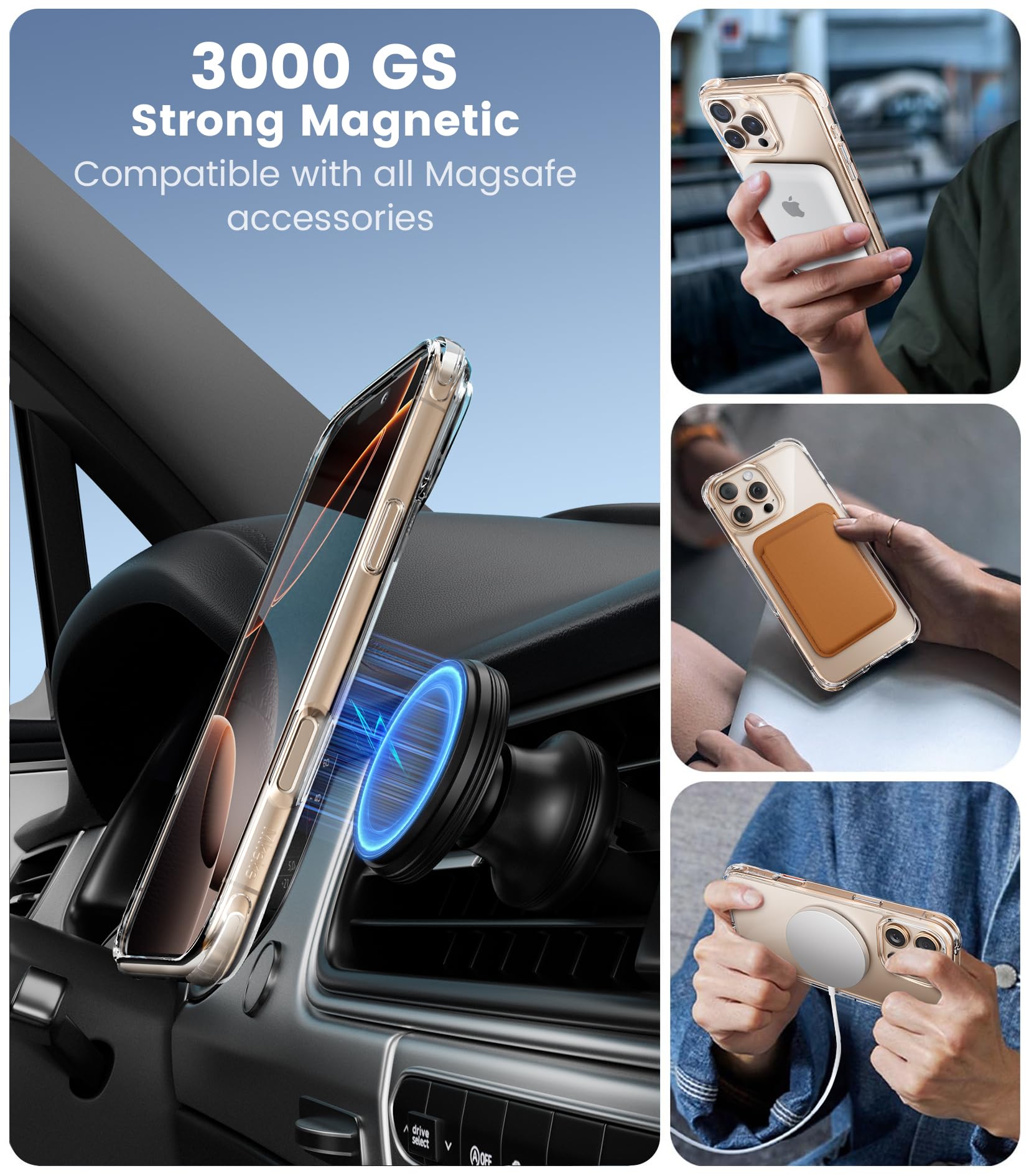 Foto 4 pulgar | Funda De Teléfono Mkeke Para Iphone 16 Pro Max Magnetic Clear - Venta Internacional.