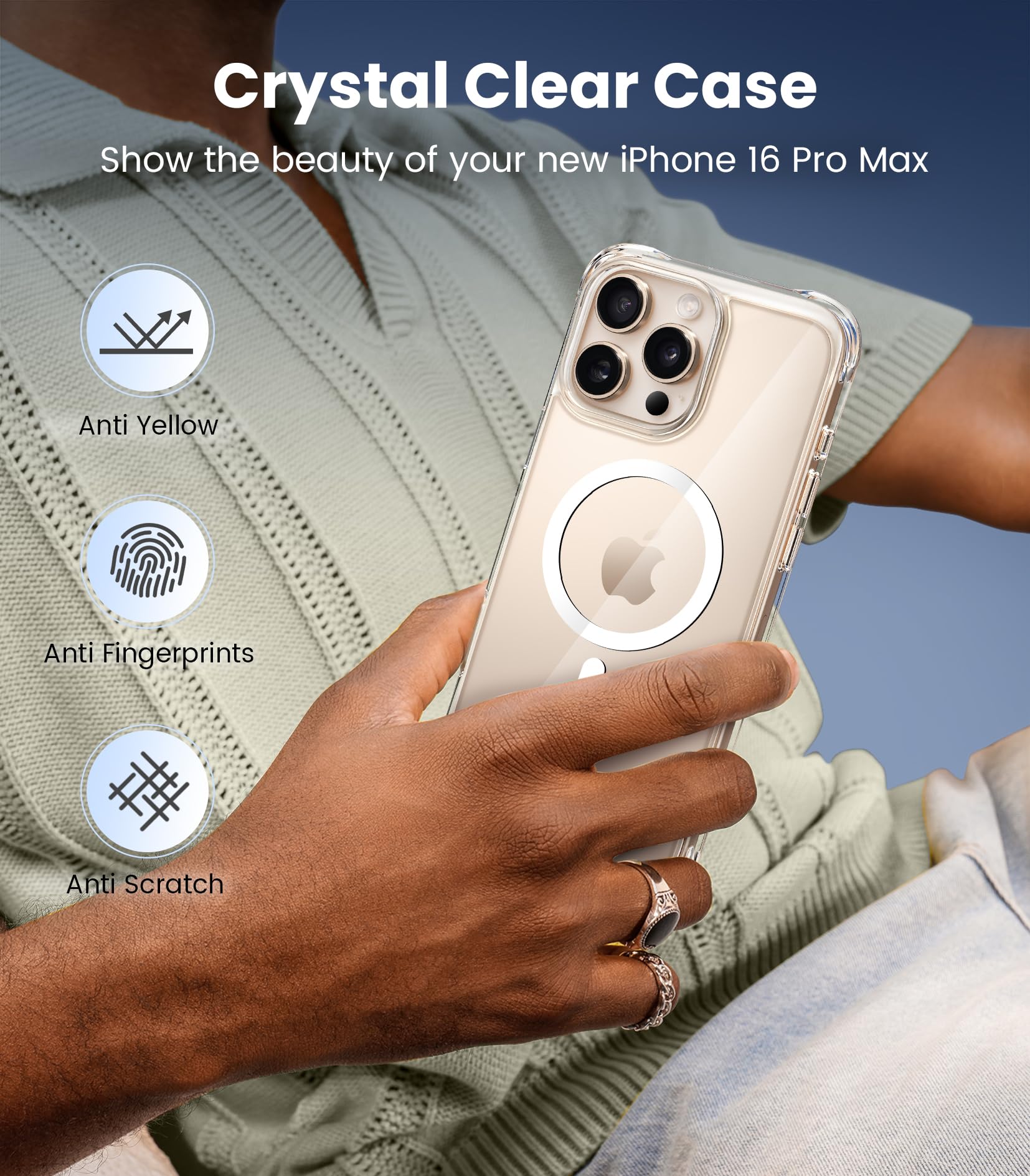 Foto 7 pulgar | Funda De Teléfono Mkeke Para Iphone 16 Pro Max Magnetic Clear - Venta Internacional.