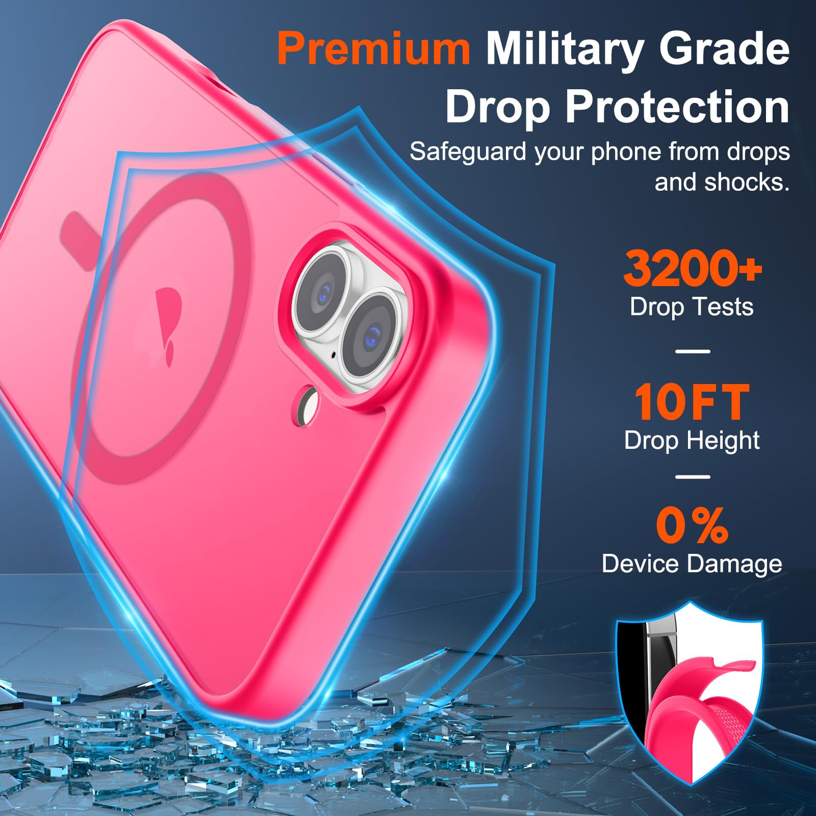 Foto 4 pulgar | Funda Magnética Supfine Para Iphone 16, Color Rosa Intenso - Venta Internacional.