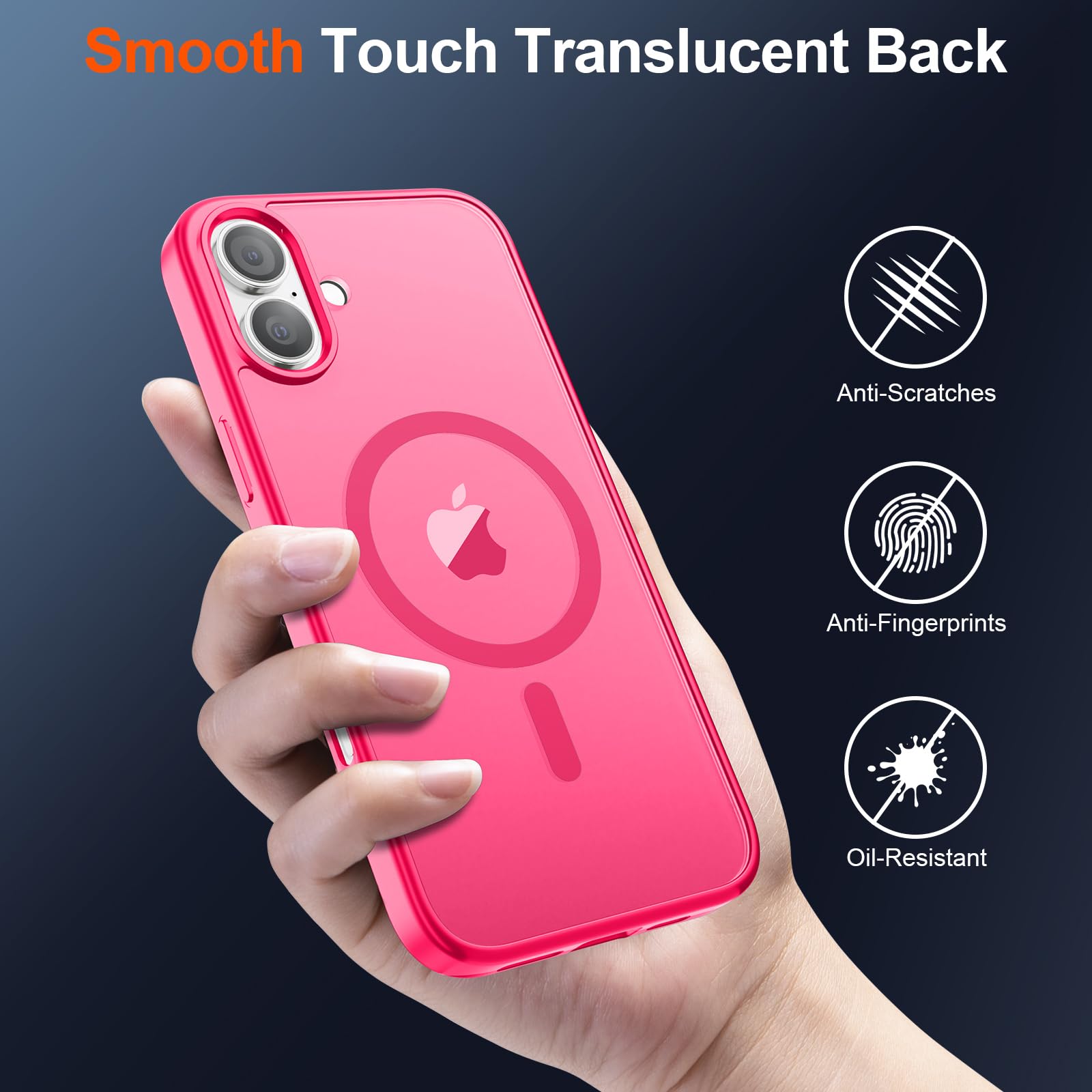 Foto 7 pulgar | Funda Magnética Supfine Para Iphone 16, Color Rosa Intenso - Venta Internacional.