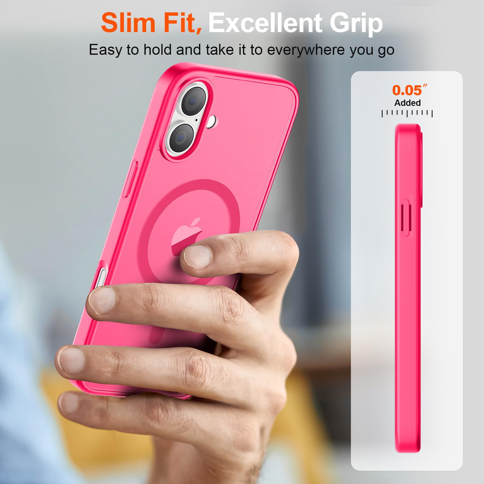 Foto 8 pulgar | Funda Magnética Supfine Para Iphone 16, Color Rosa Intenso - Venta Internacional.