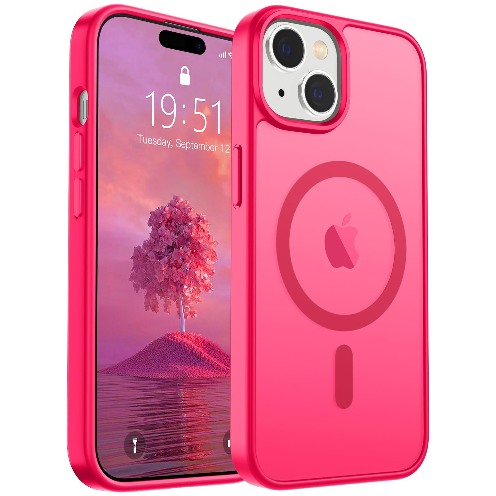 Funda Magnética Supfine Para Iphone 15, Color Rosa Intenso - Venta Internacional.