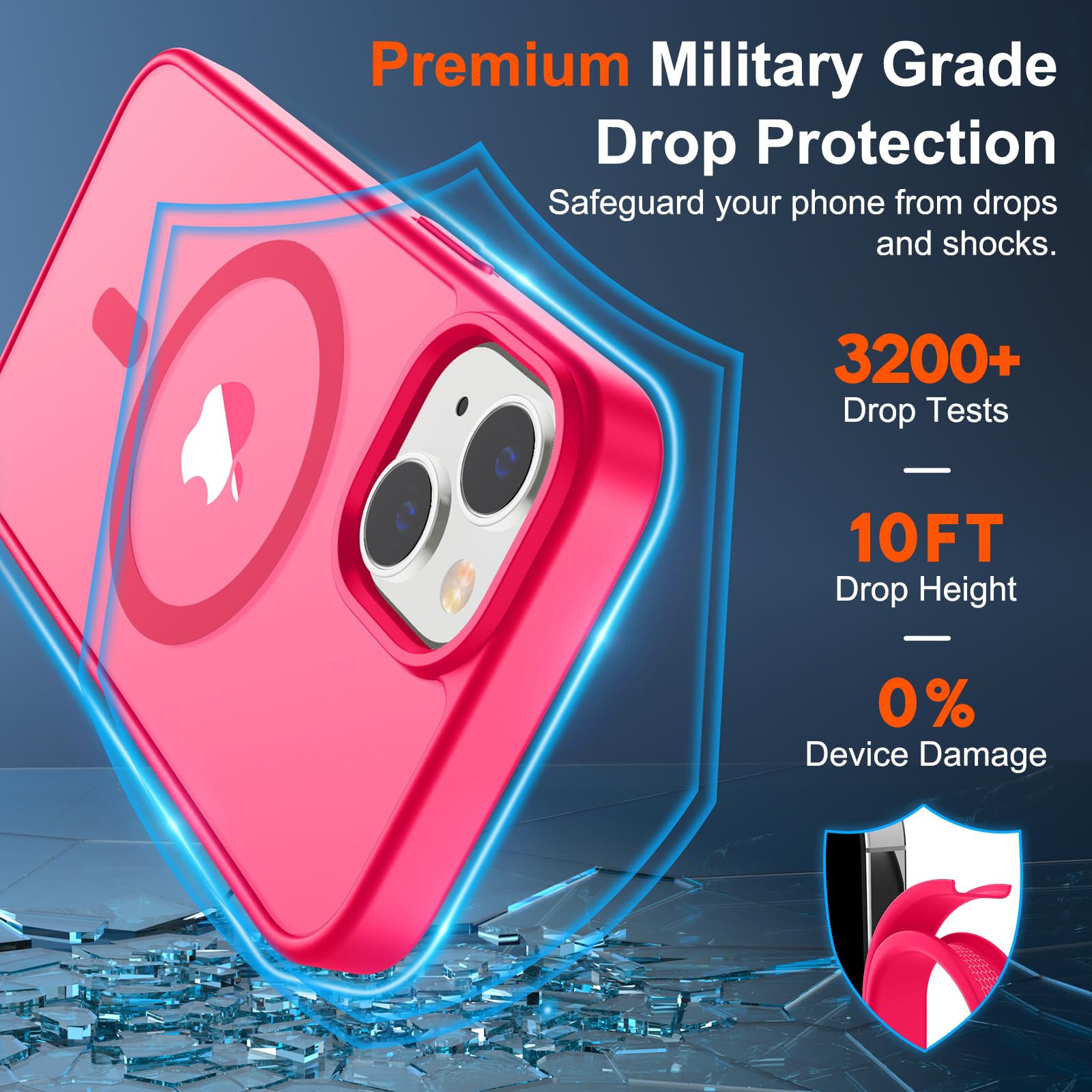 Foto 4 pulgar | Funda Magnética Supfine Para Iphone 15, Color Rosa Intenso - Venta Internacional.