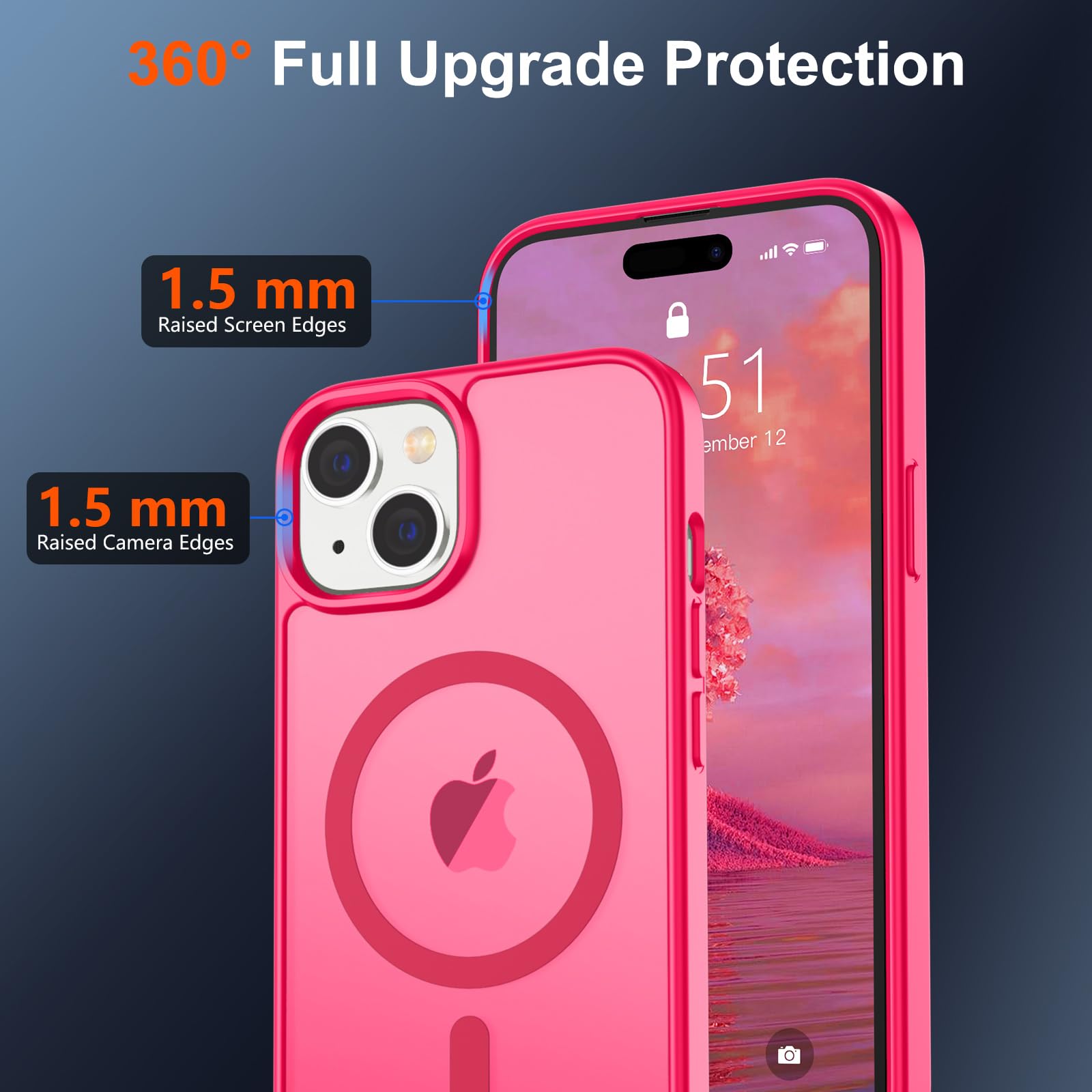 Foto 5 pulgar | Funda Magnética Supfine Para Iphone 15, Color Rosa Intenso - Venta Internacional.