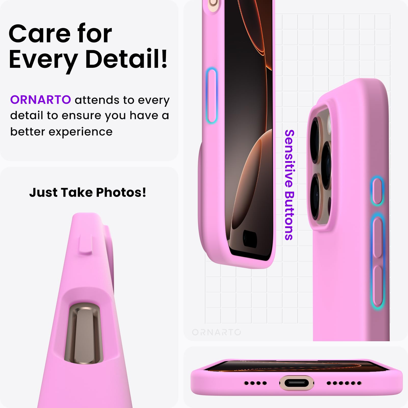Foto 6 pulgar | Funda De Teléfono Ornarto Compatible Con Iphone 16 Pro Max 6.9 - Venta Internacional.