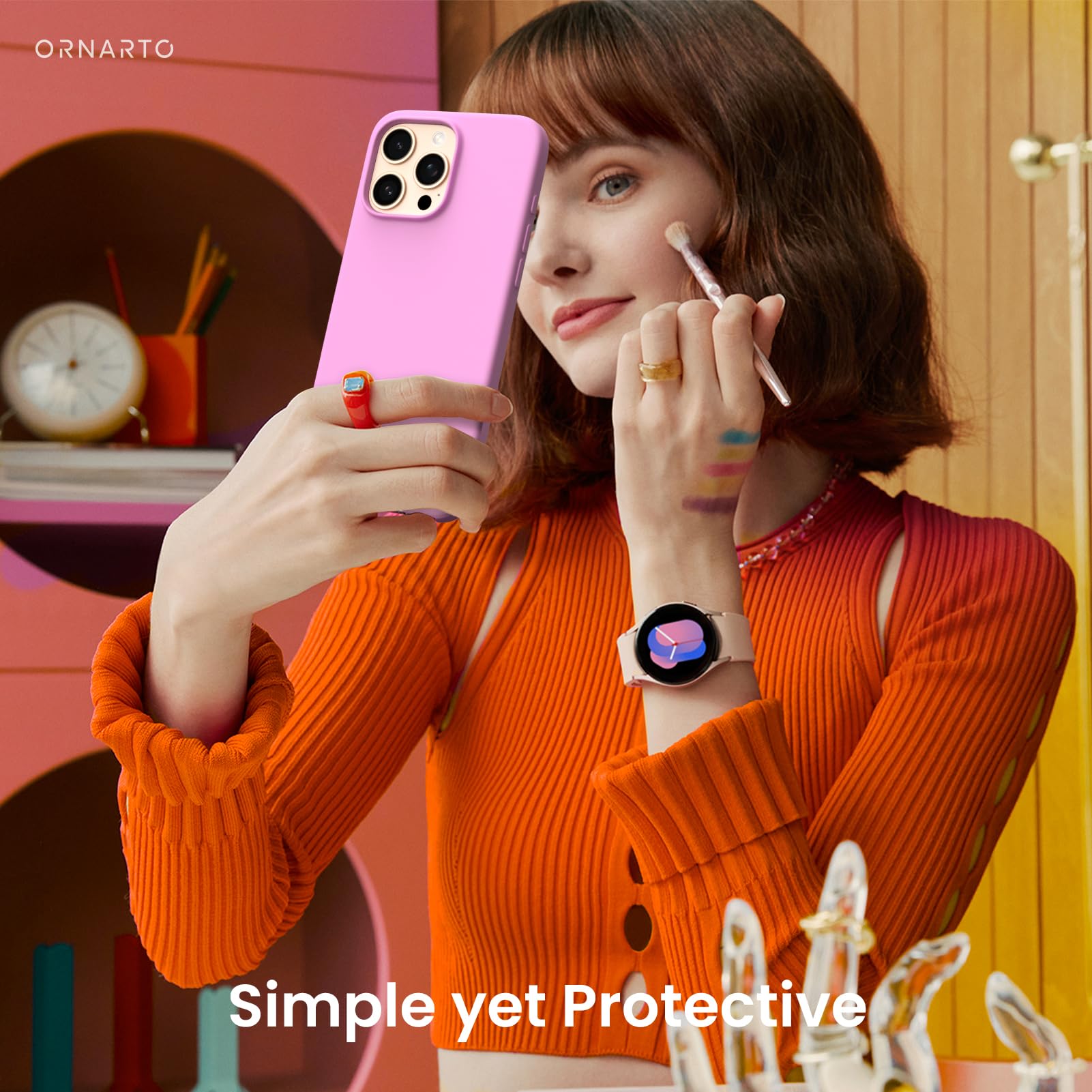 Foto 7 pulgar | Funda De Teléfono Ornarto Compatible Con Iphone 16 Pro Max 6.9 - Venta Internacional.