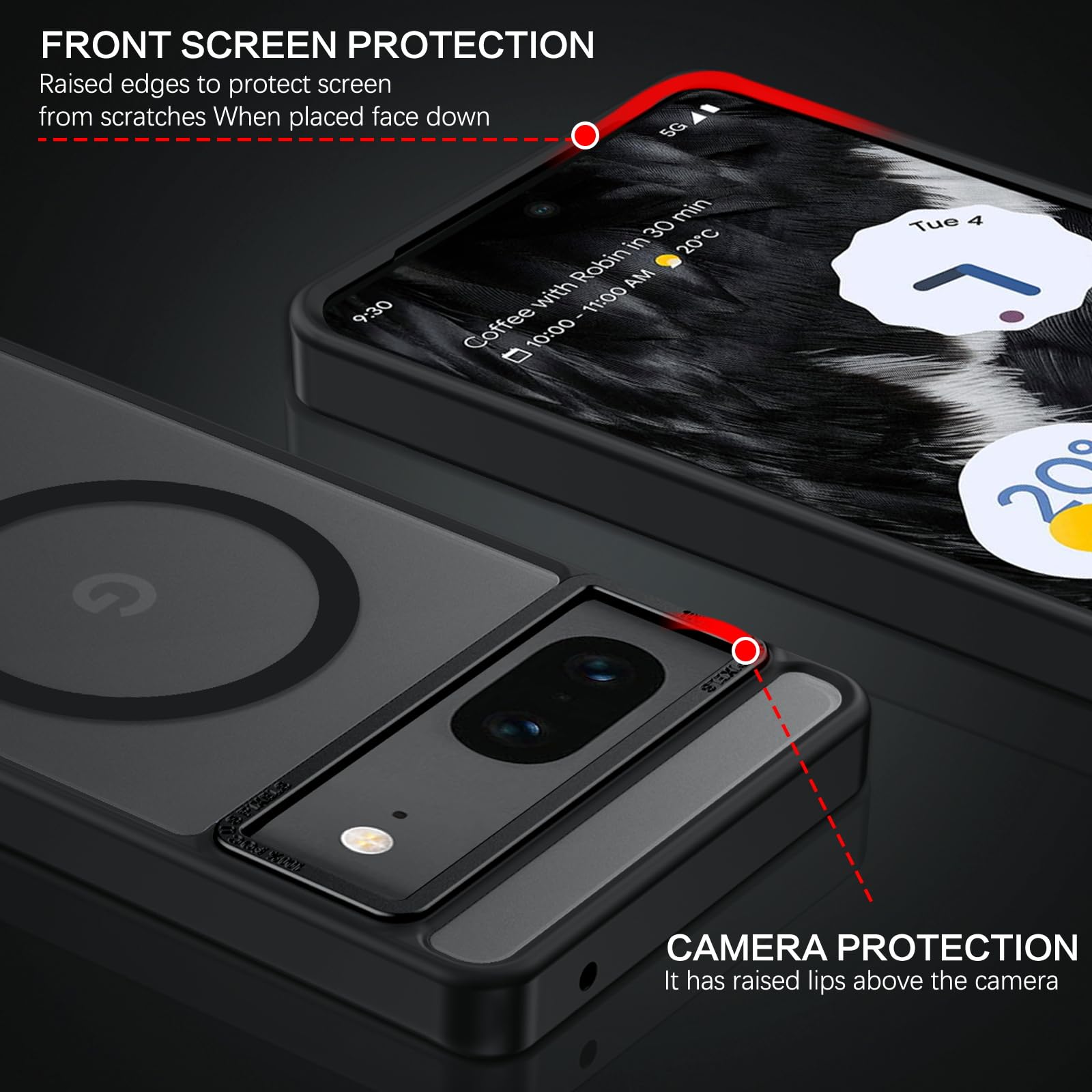 Foto 6 pulgar | Funda De Teléfono Bentoben Para Google Pixel 7 Con Magsafe Black - Venta Internacional.