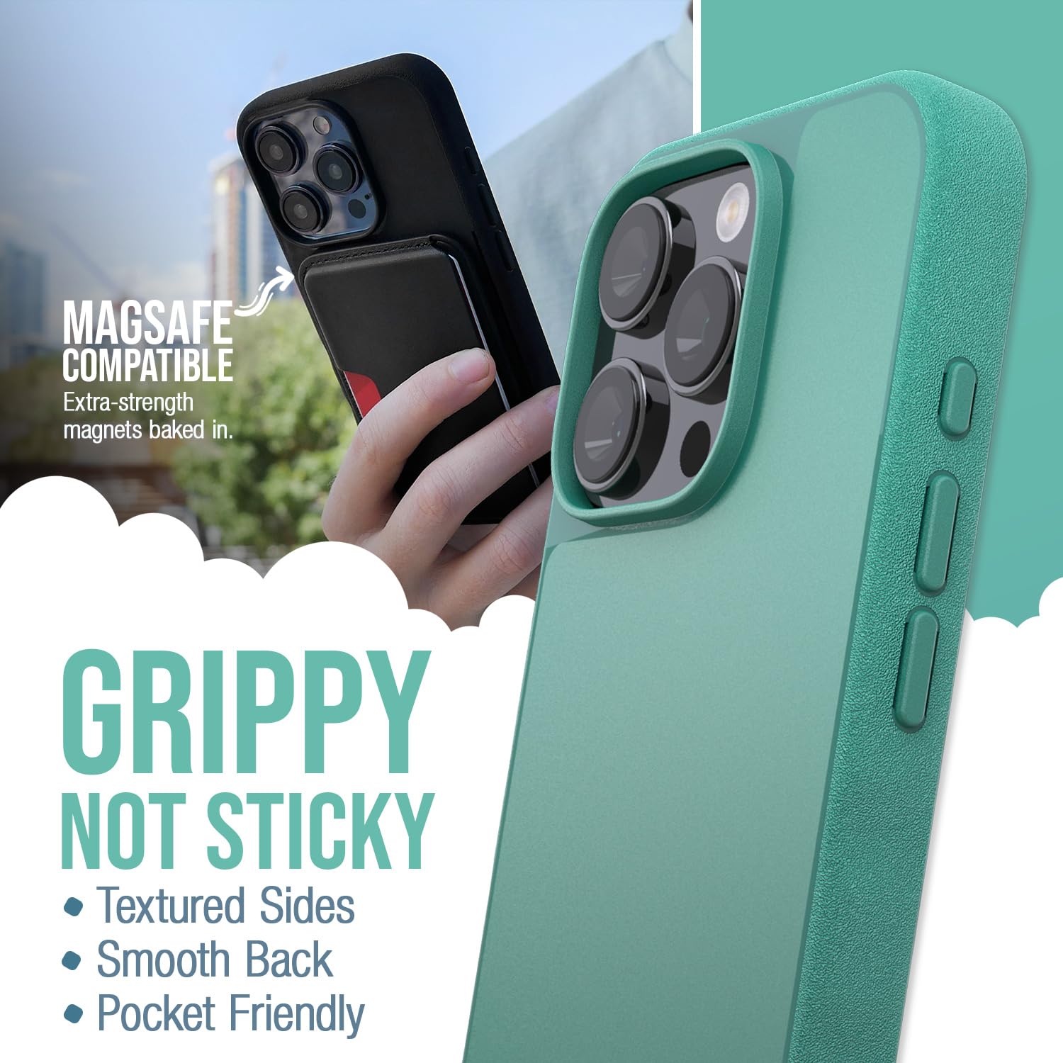 Foto 3 pulgar | Funda Magnética Smartish Gripmunk Para Iphone 16 Pro - Venta Internacional.