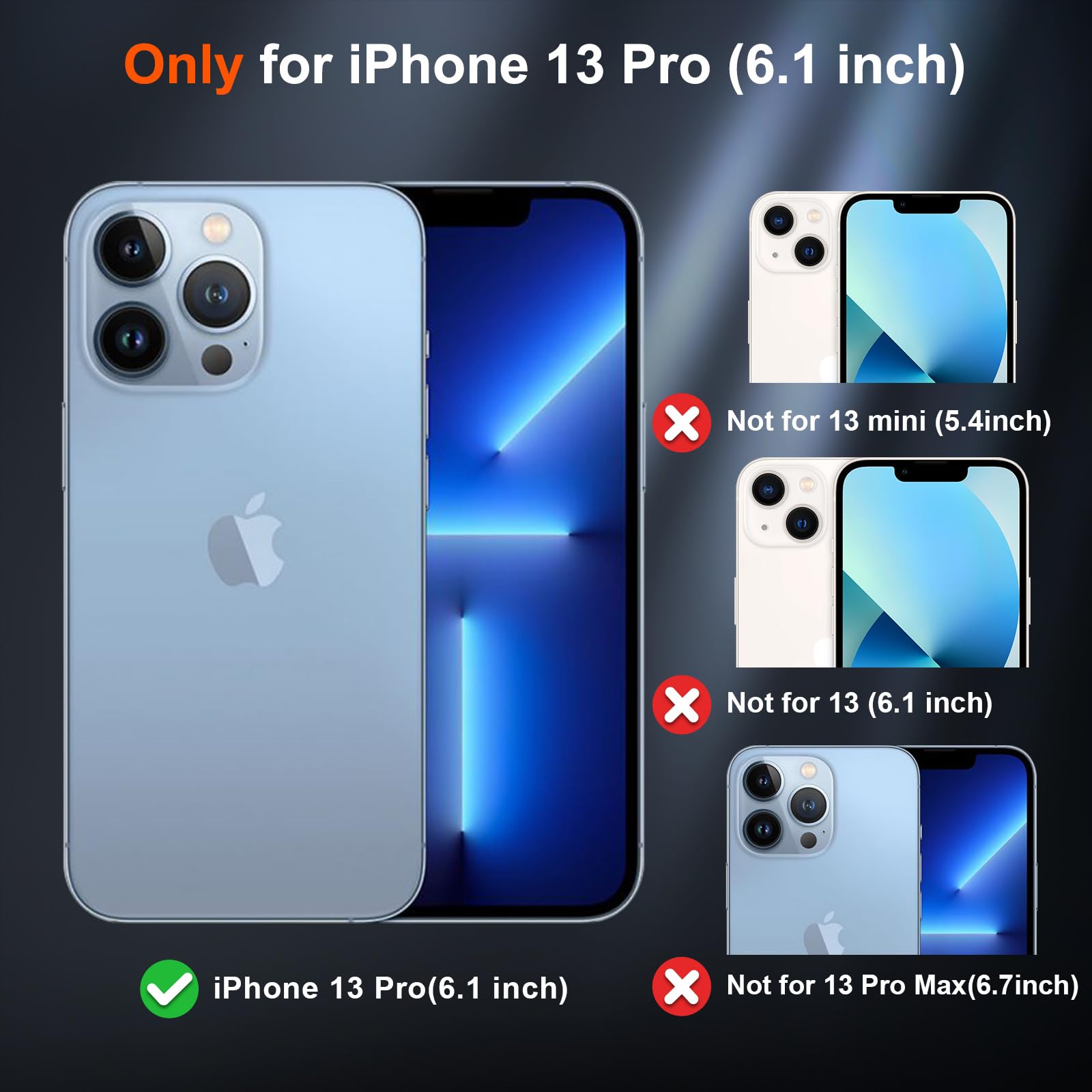 Foto 3 pulgar | Funda Magnética Supfine Para Iphone 13 Pro, Azul Y Morado - Venta Internacional.