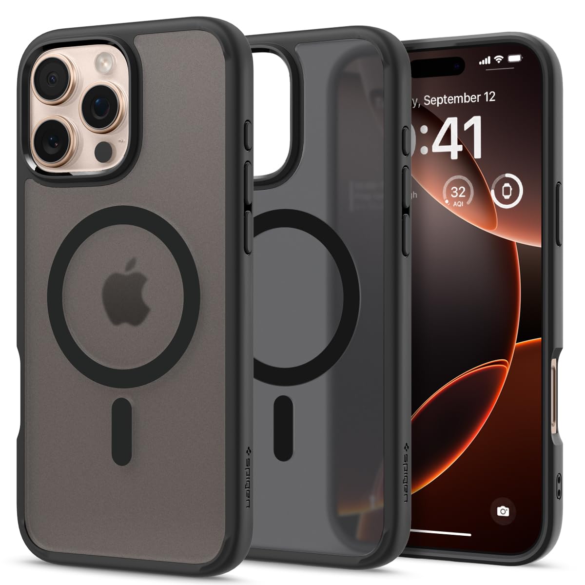 Funda Spigen Ultra Hybrid Magfit Para Iphone 16 Pro Max Frost Negra - Venta Internacional.