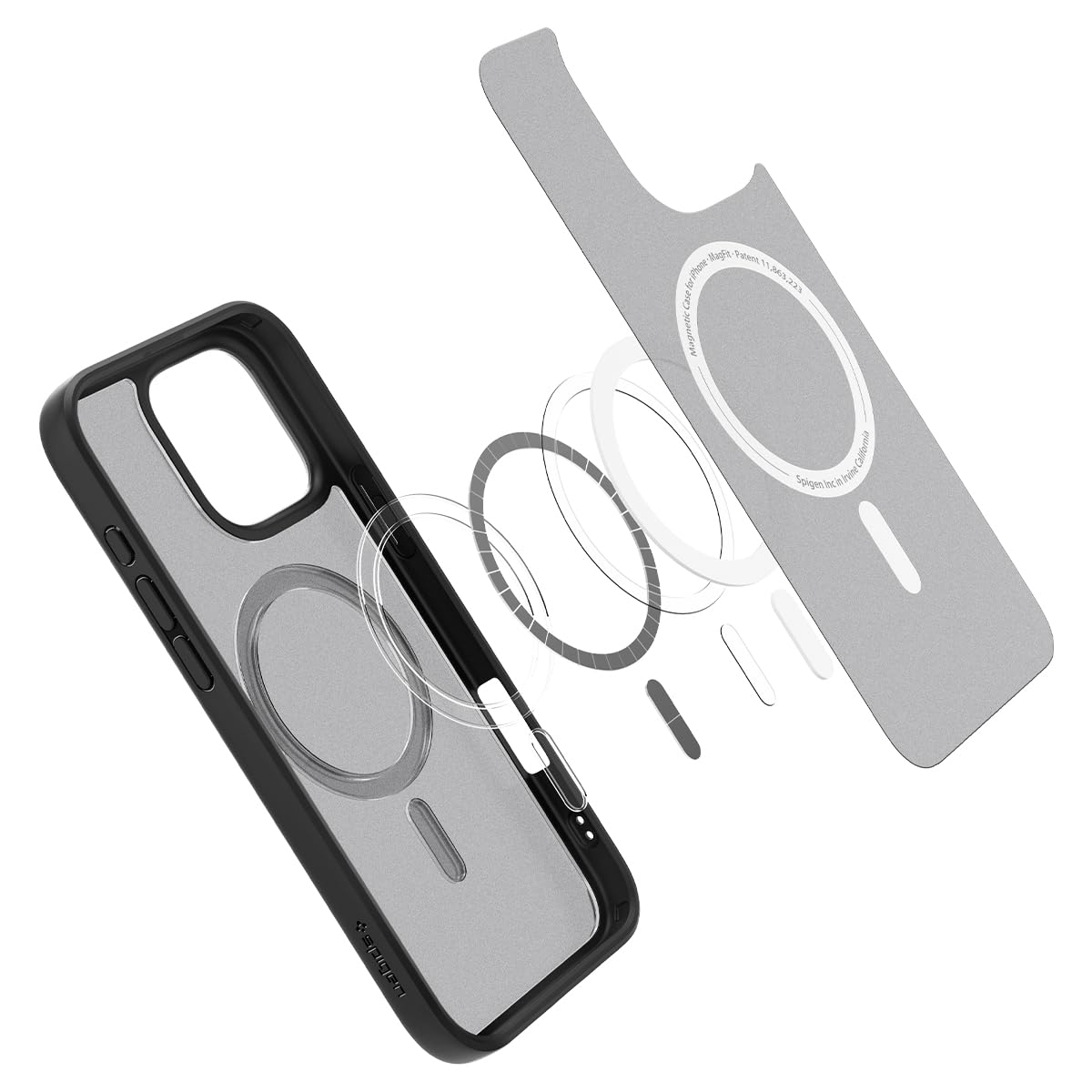 Foto 3 pulgar | Funda Spigen Ultra Hybrid Magfit Para Iphone 16 Pro Max Frost Negra - Venta Internacional.