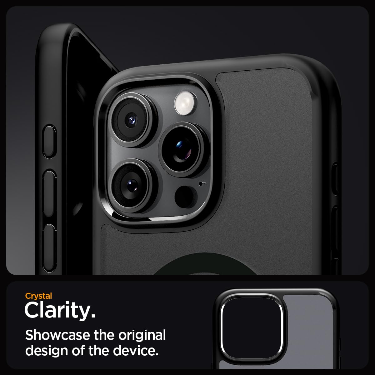 Foto 7 pulgar | Funda Spigen Ultra Hybrid Magfit Para Iphone 16 Pro Max Frost Negra - Venta Internacional.