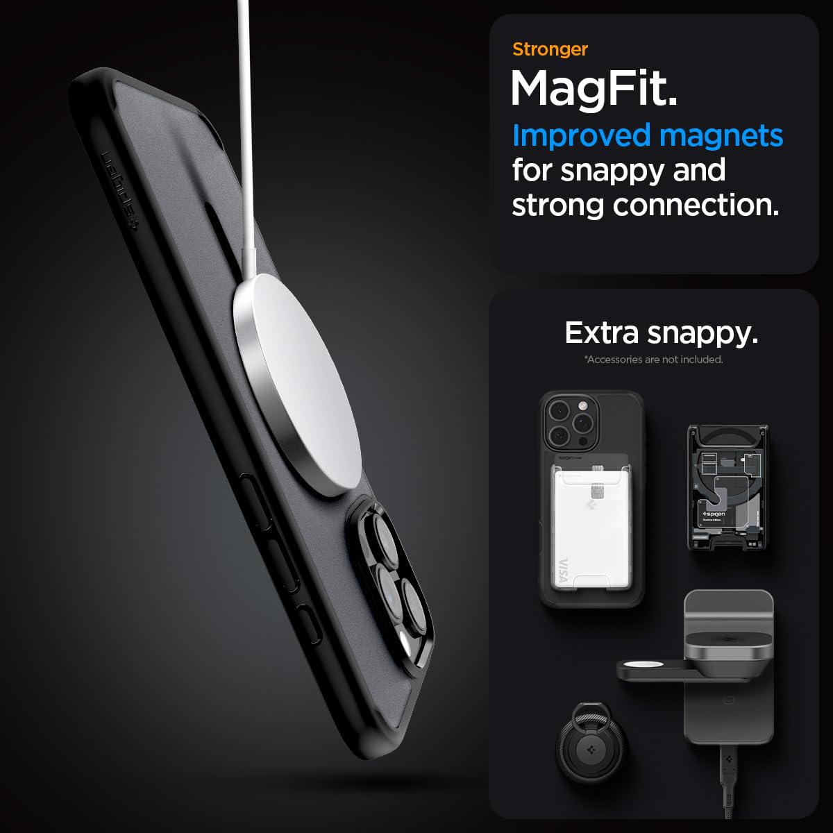 Foto 8 pulgar | Funda Spigen Ultra Hybrid Magfit Para Iphone 16 Pro Max Frost Negra - Venta Internacional.