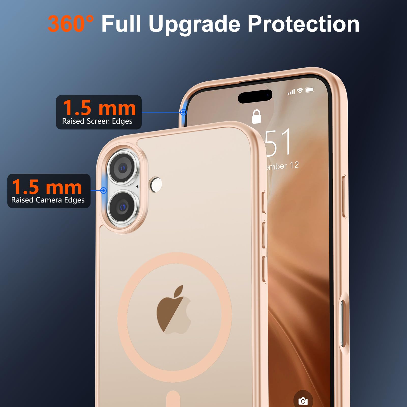 Foto 5 pulgar | Funda Magnética Supfine Para Iphone 16, Color Rosa Arena - Venta Internacional.