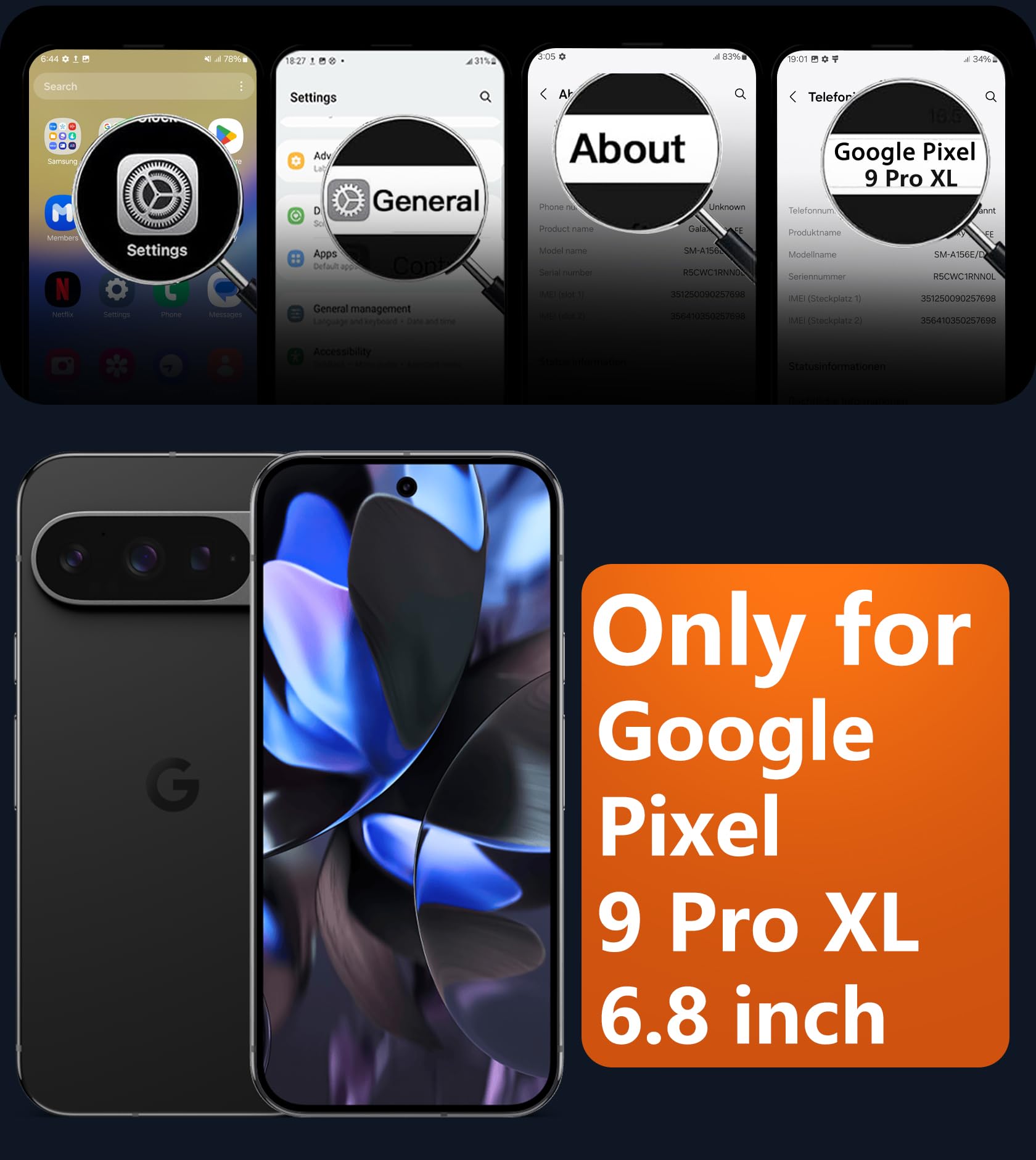 Foto 3 pulgar | Funda De Teléfono Fntcase Magnética Translúcida Mate Para Google Pixel 9 Pro Xl De 6.8 Pulgadas, Negra - Venta I
