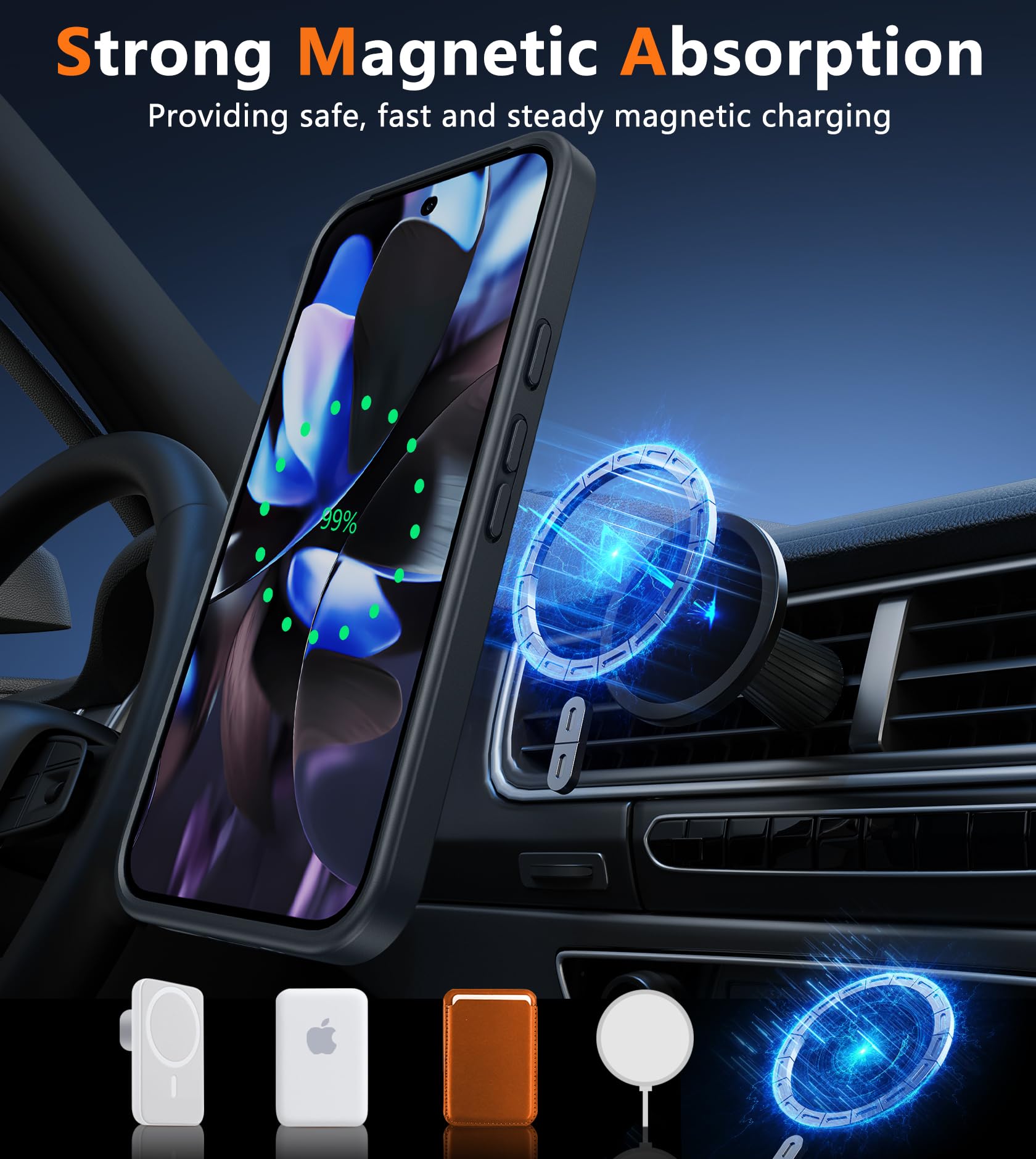 Foto 5 pulgar | Funda De Teléfono Fntcase Magnética Translúcida Mate Para Google Pixel 9 Pro Xl De 6.8 Pulgadas, Negra - Venta I
