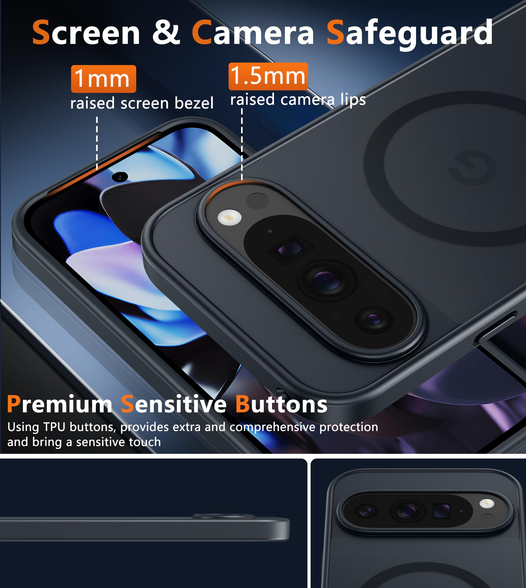 Foto 7 pulgar | Funda De Teléfono Fntcase Magnética Translúcida Mate Para Google Pixel 9 Pro Xl De 6.8 Pulgadas, Negra - Venta I