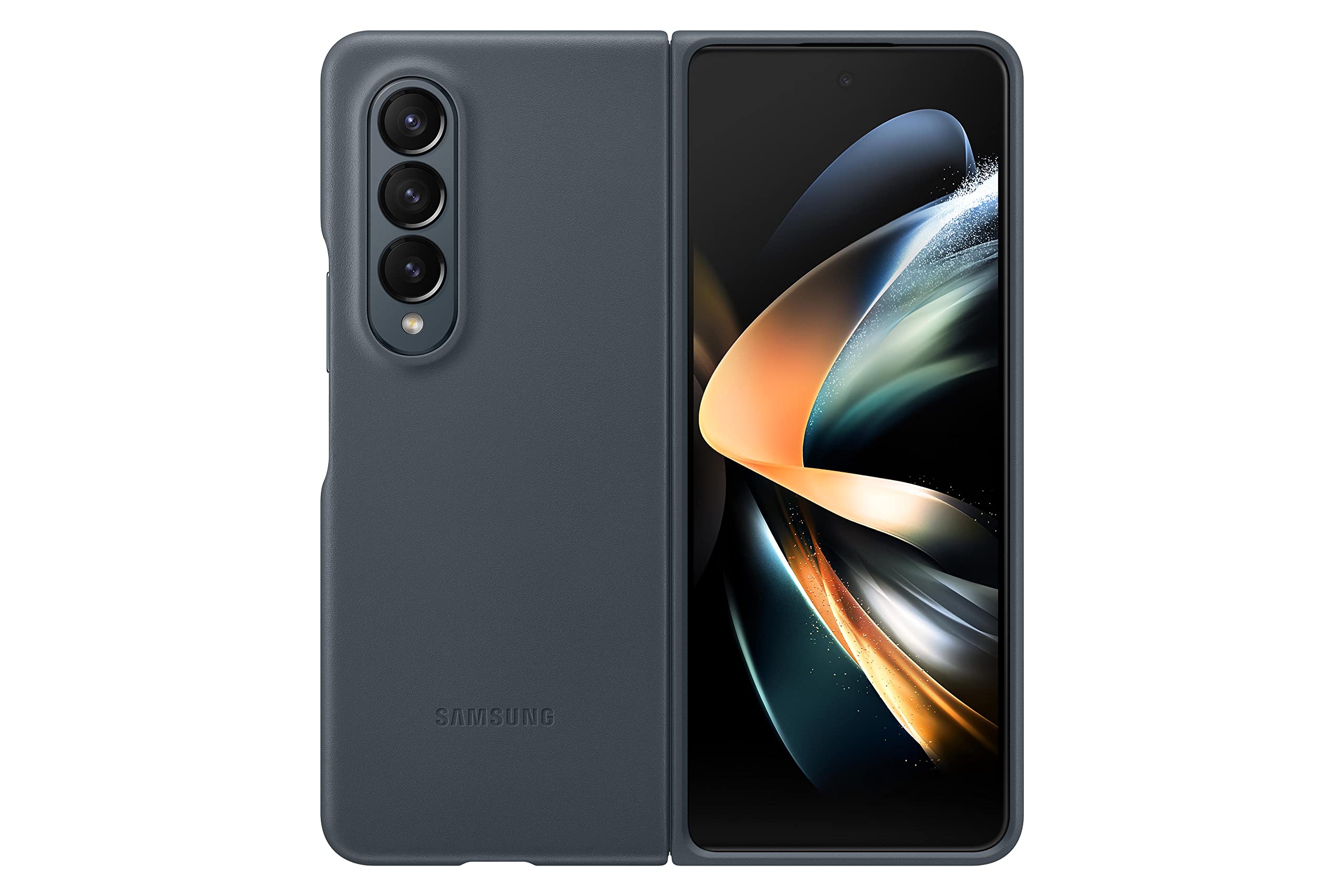 Funda De Piel Para Samsung Galaxy Z Fold4, Color Gris Y Verde - Venta Internacional.