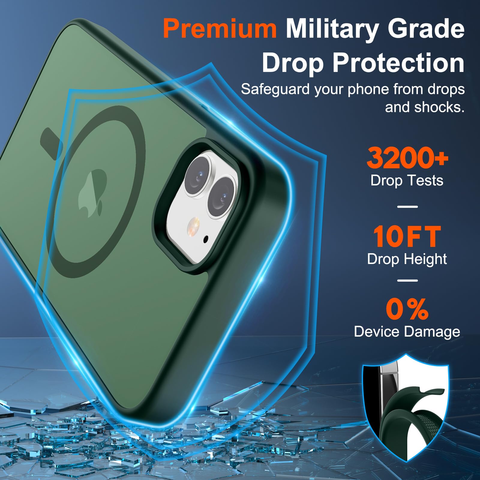 Foto 4 pulgar | Funda Magnética Supfine Para Iphone 12/12 Pro Forest Green - Venta Internacional.