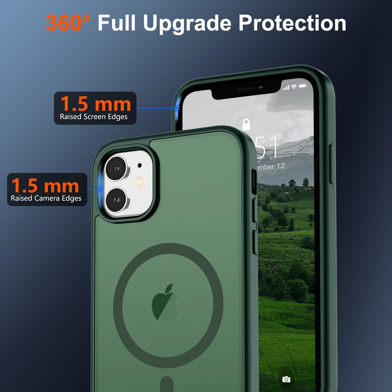 Foto 5 pulgar | Funda Magnética Supfine Para Iphone 12/12 Pro Forest Green - Venta Internacional.