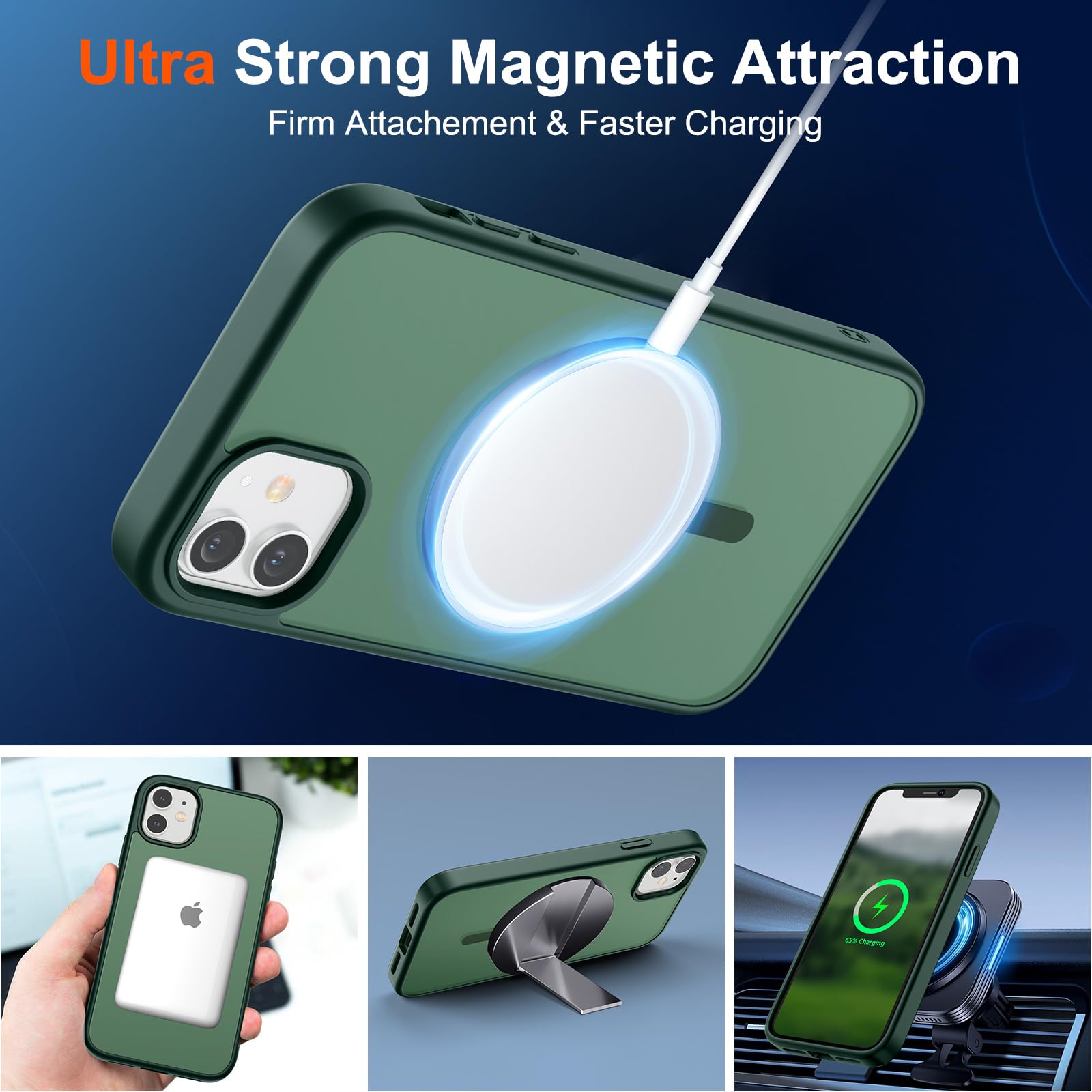 Foto 6 pulgar | Funda Magnética Supfine Para Iphone 12/12 Pro Forest Green - Venta Internacional.
