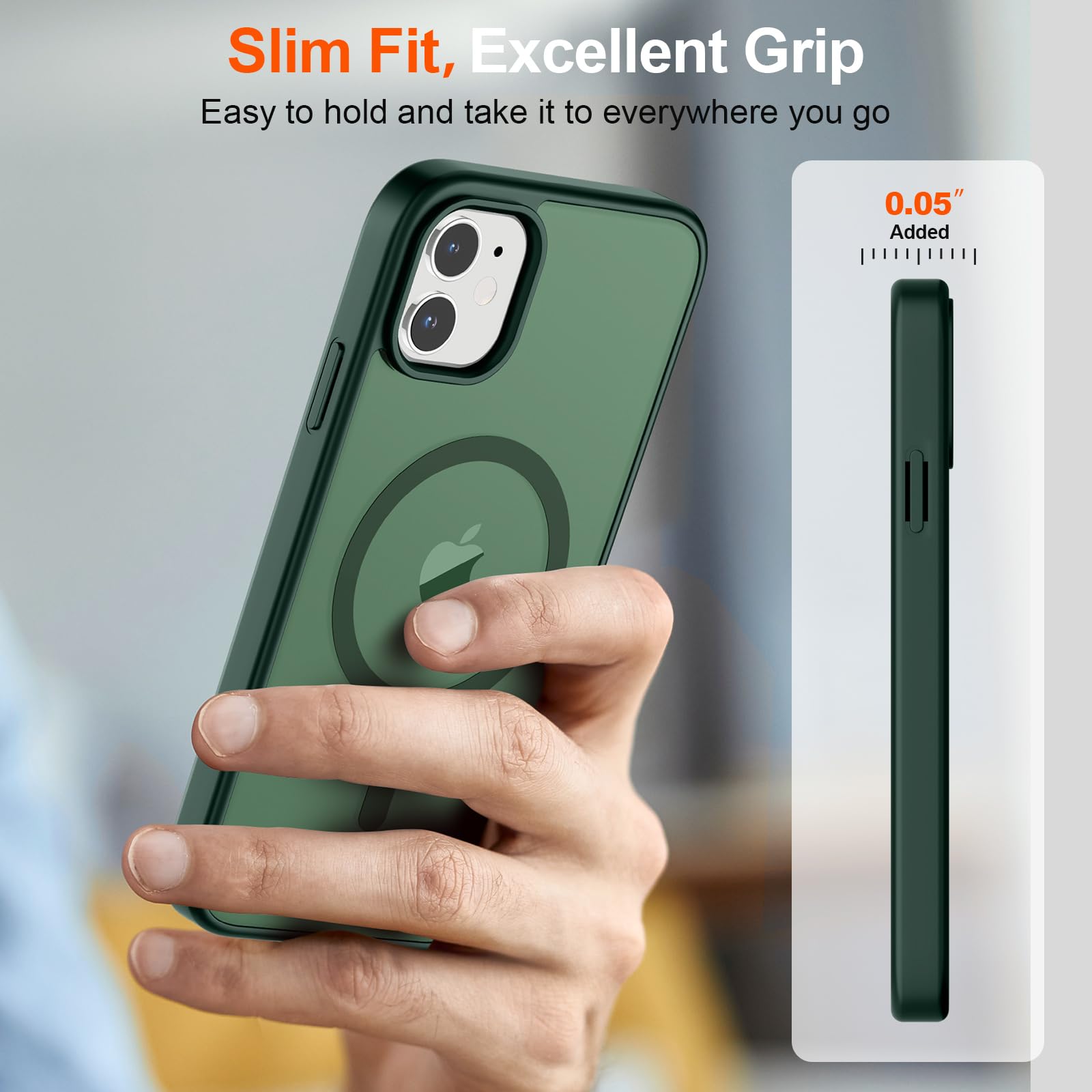 Foto 8 pulgar | Funda Magnética Supfine Para Iphone 12/12 Pro Forest Green - Venta Internacional.