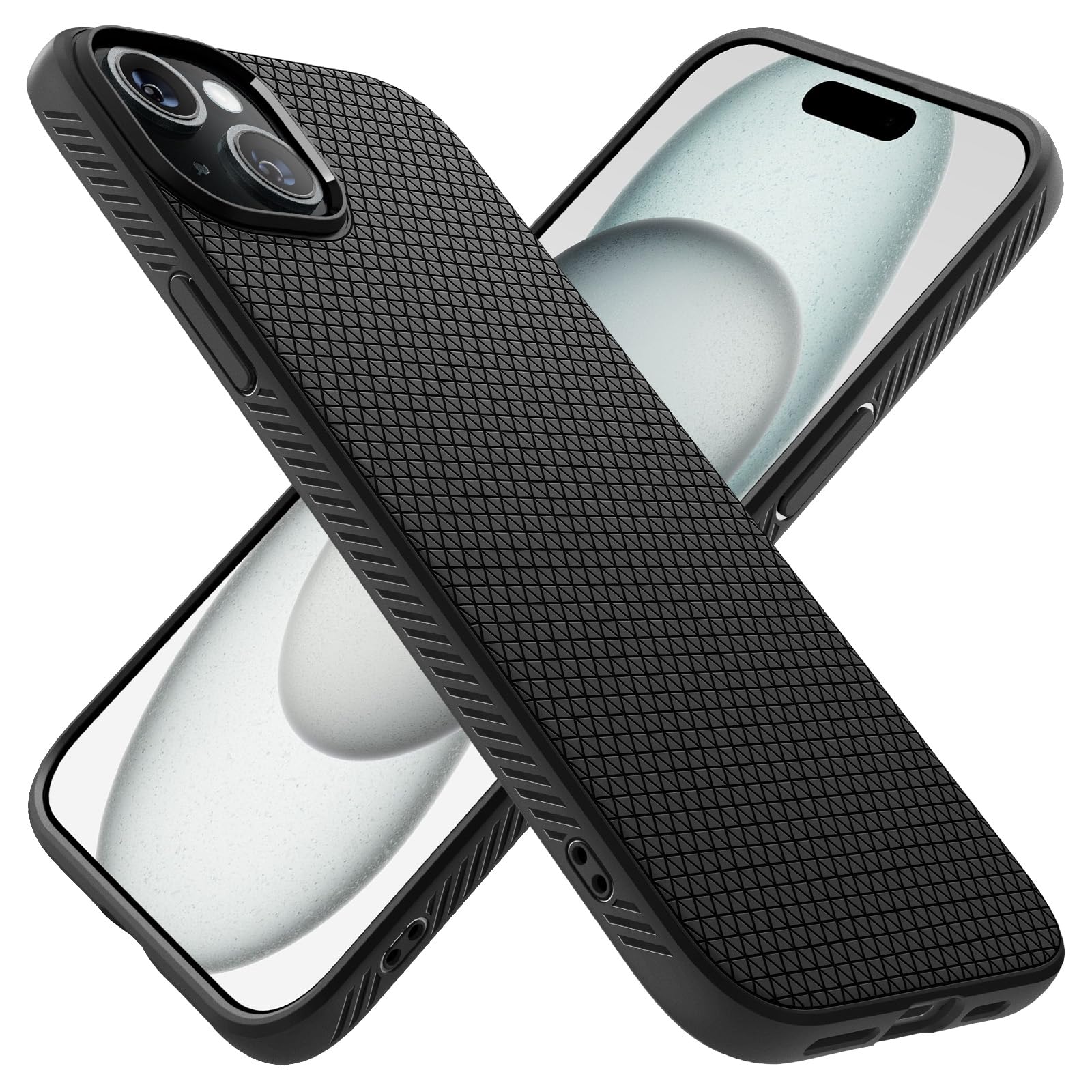 Foto 2 pulgar | Funda Spigen Liquid Air Para Iphone 15 (2023), Color Negro Mate - Venta Internacional.