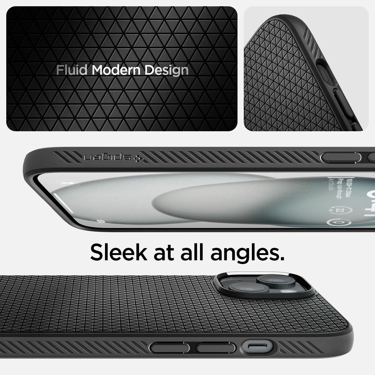 Foto 4 pulgar | Funda Spigen Liquid Air Para Iphone 15 (2023), Color Negro Mate - Venta Internacional.