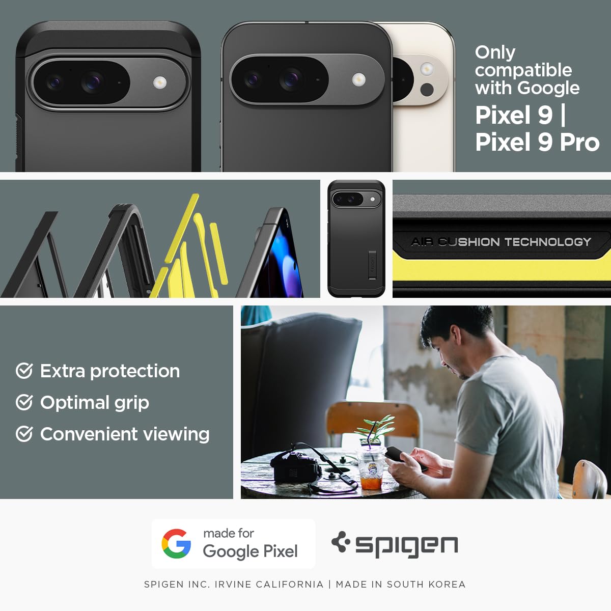 Foto 3 pulgar | Funda Spigen Tough Armor Para Pixel 9/pixel 9 Pro Con Soporte - Venta Internacional.