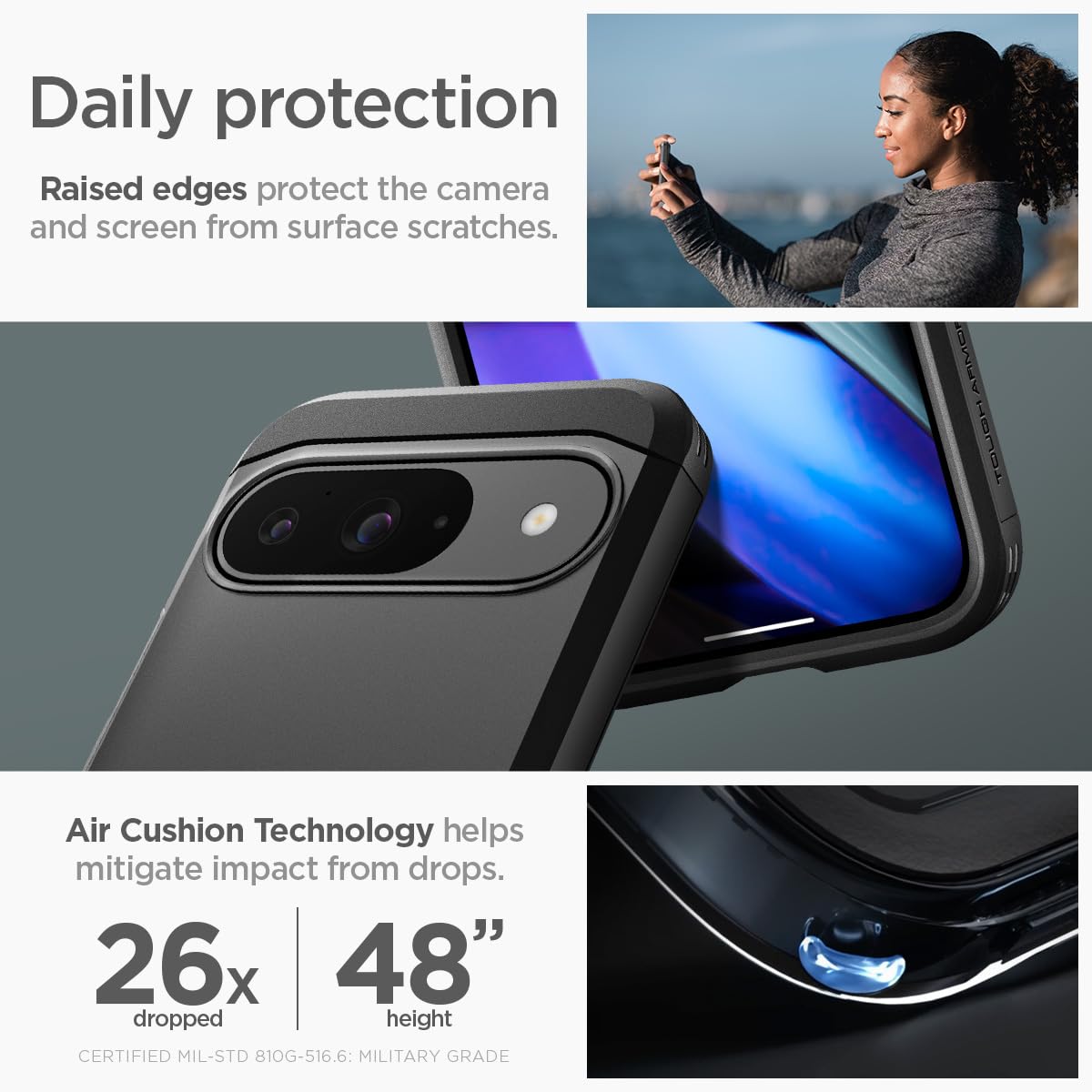 Foto 6 pulgar | Funda Spigen Tough Armor Para Pixel 9/pixel 9 Pro Con Soporte - Venta Internacional.