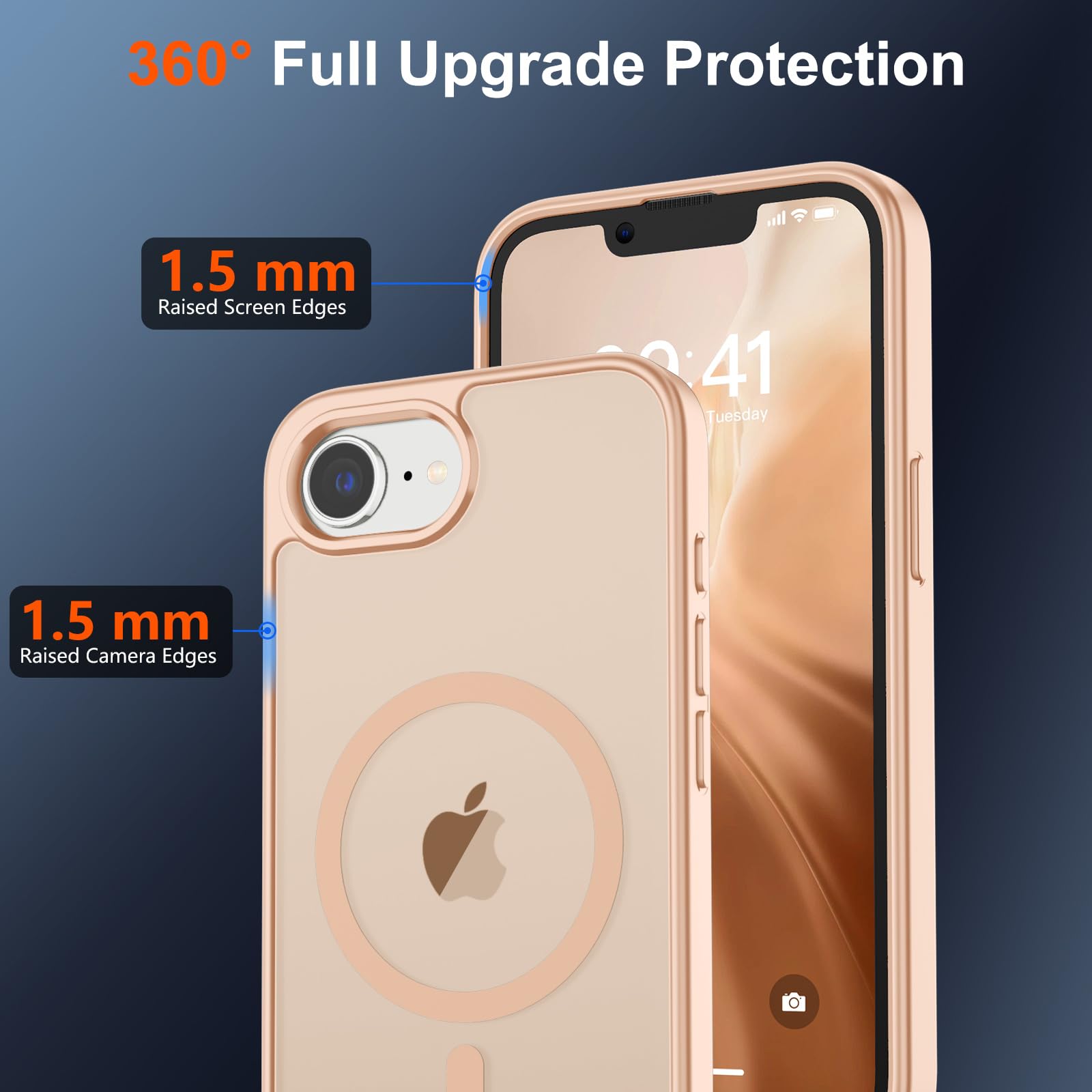 Foto 5 pulgar | Funda Magnética Supfine Para Iphone 16e 2025, Color Rosa Arena - Venta Internacional.