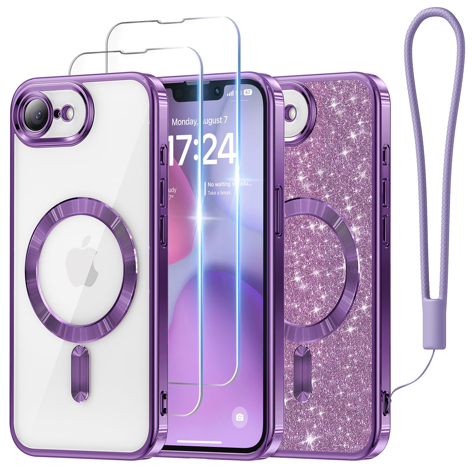 Funda De Teléfono Meifigno Diseñada Para Iphone 16e 6.1, Color Morado - Venta Internacional.