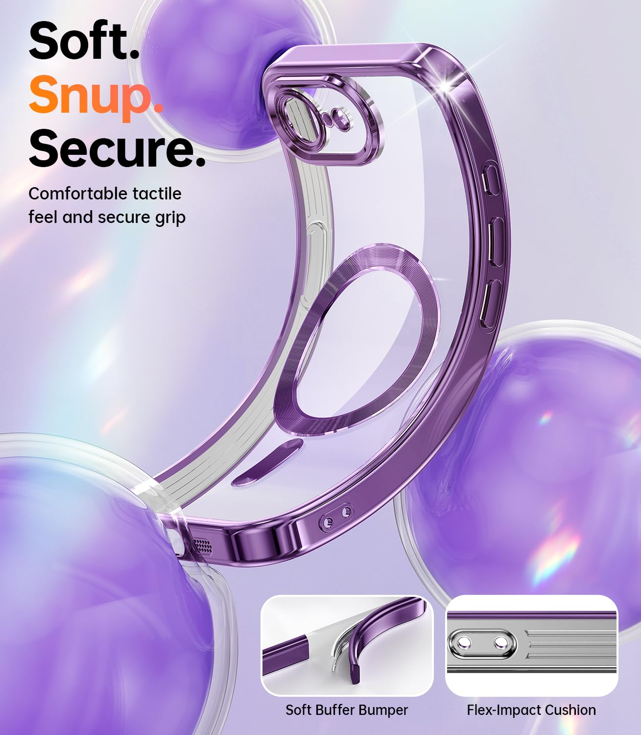 Foto 6 pulgar | Funda De Teléfono Meifigno Diseñada Para Iphone 16e 6.1, Color Morado - Venta Internacional.