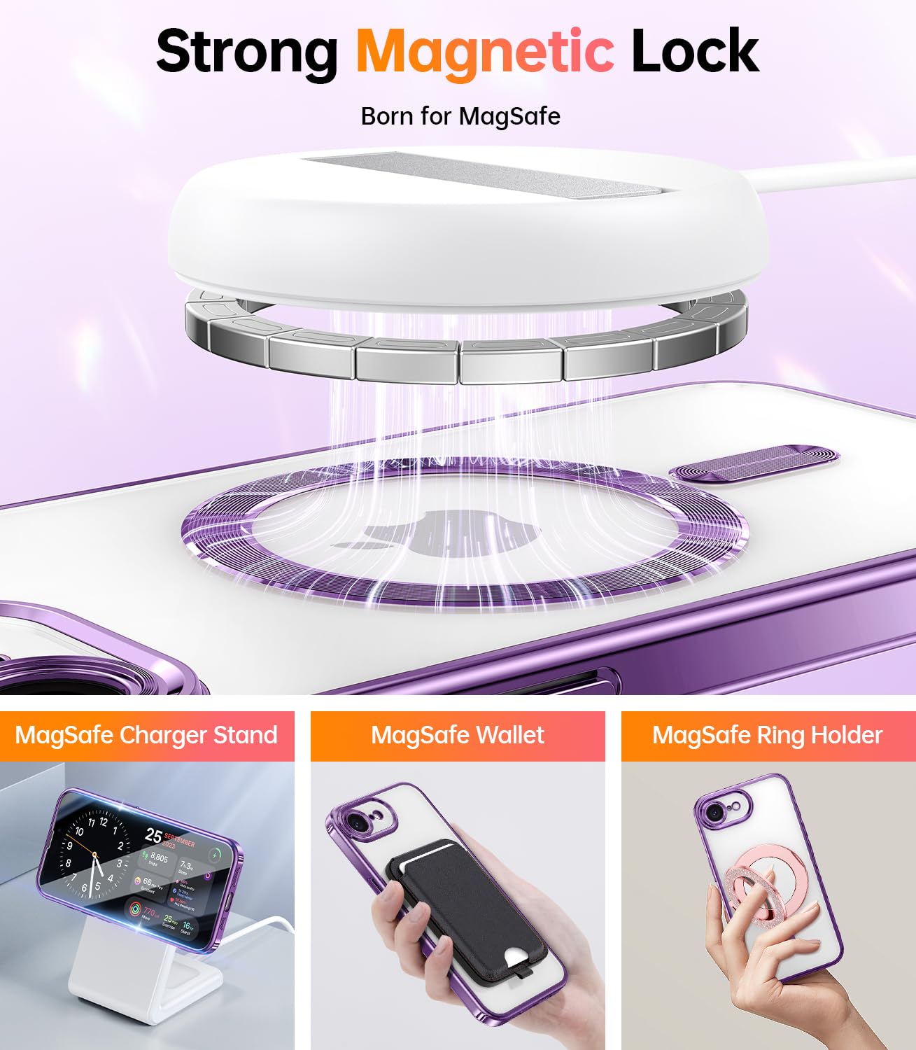 Foto 7 pulgar | Funda De Teléfono Meifigno Diseñada Para Iphone 16e 6.1, Color Morado - Venta Internacional.
