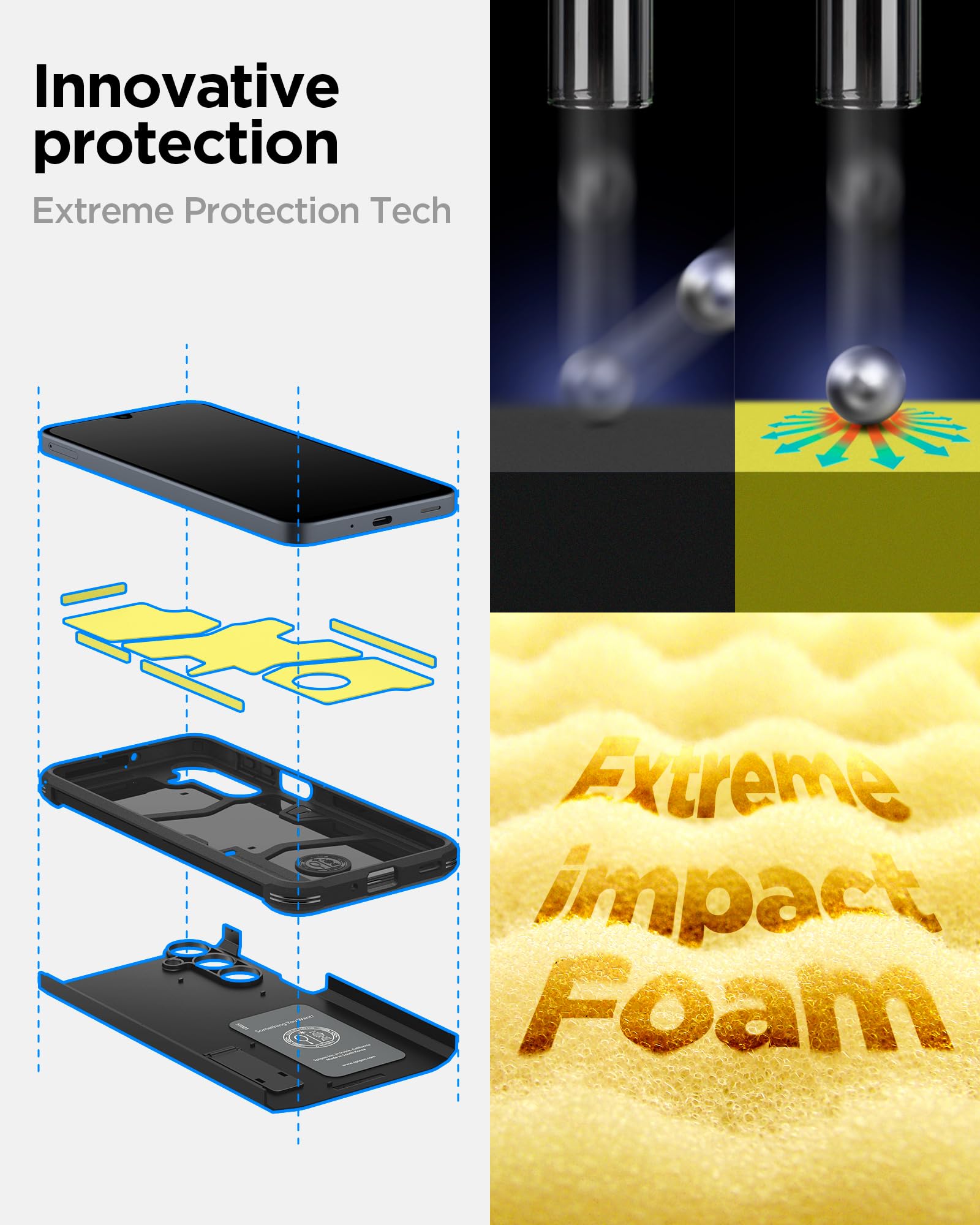 Foto 5 pulgar | Funda Spigen Tough Armor Para Galaxy A16 5g Con Soporte, Color Negro - Venta Internacional.