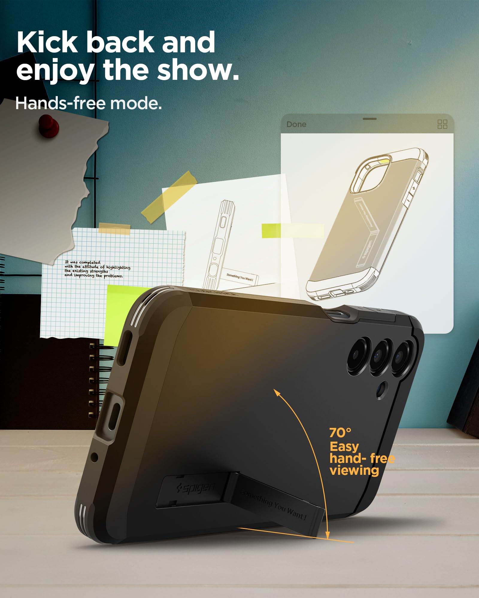 Foto 6 pulgar | Funda Spigen Tough Armor Para Galaxy A16 5g Con Soporte, Color Negro - Venta Internacional.