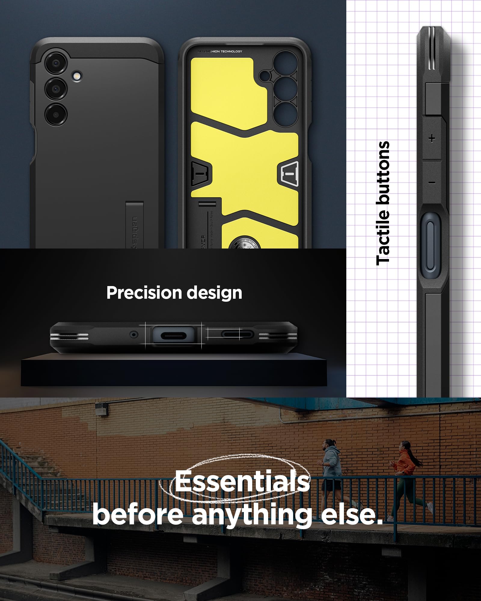 Foto 8 pulgar | Funda Spigen Tough Armor Para Galaxy A16 5g Con Soporte, Color Negro - Venta Internacional.