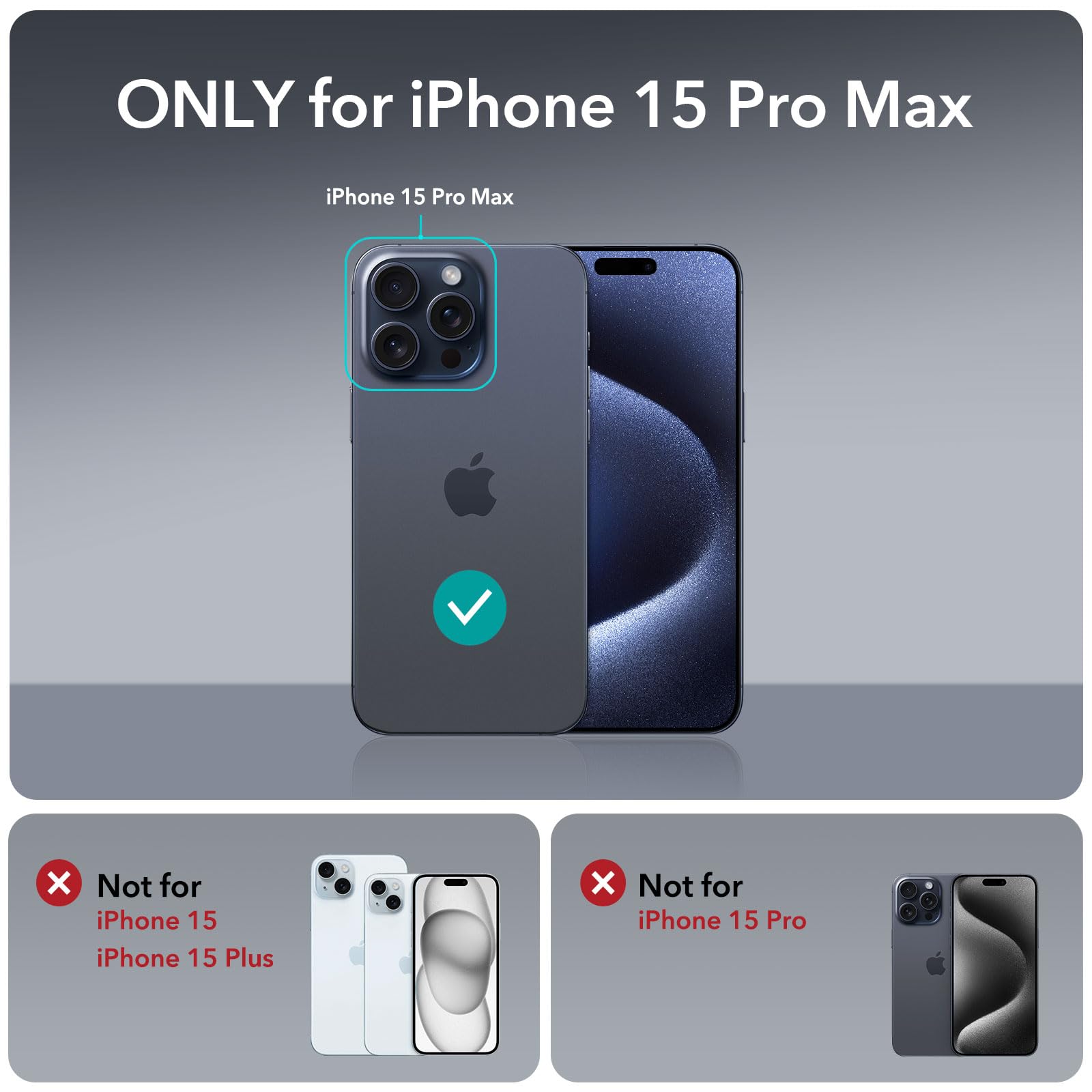Foto 3 pulgar | Set De Fundas Esr Para Iphone 15 Pro Max Con Protector De Pantalla Y Lente - Venta Internacional.