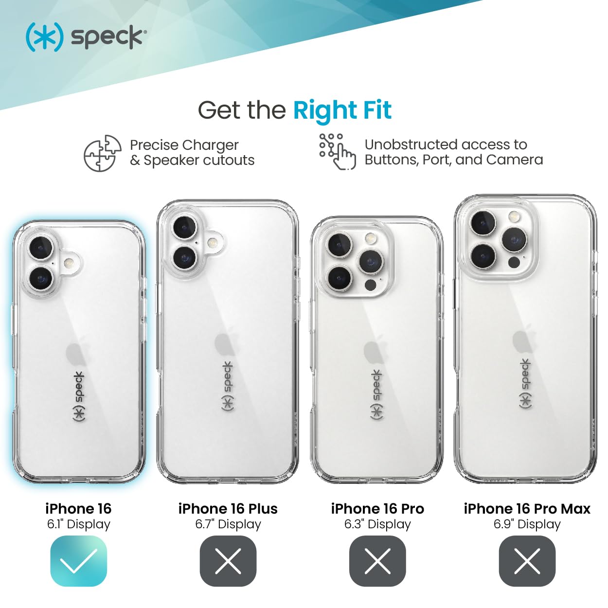Foto 4 pulgar | Funda De Teléfono Speck Clear Gemshell Grip Para Iphone 16 - Venta Internacional.