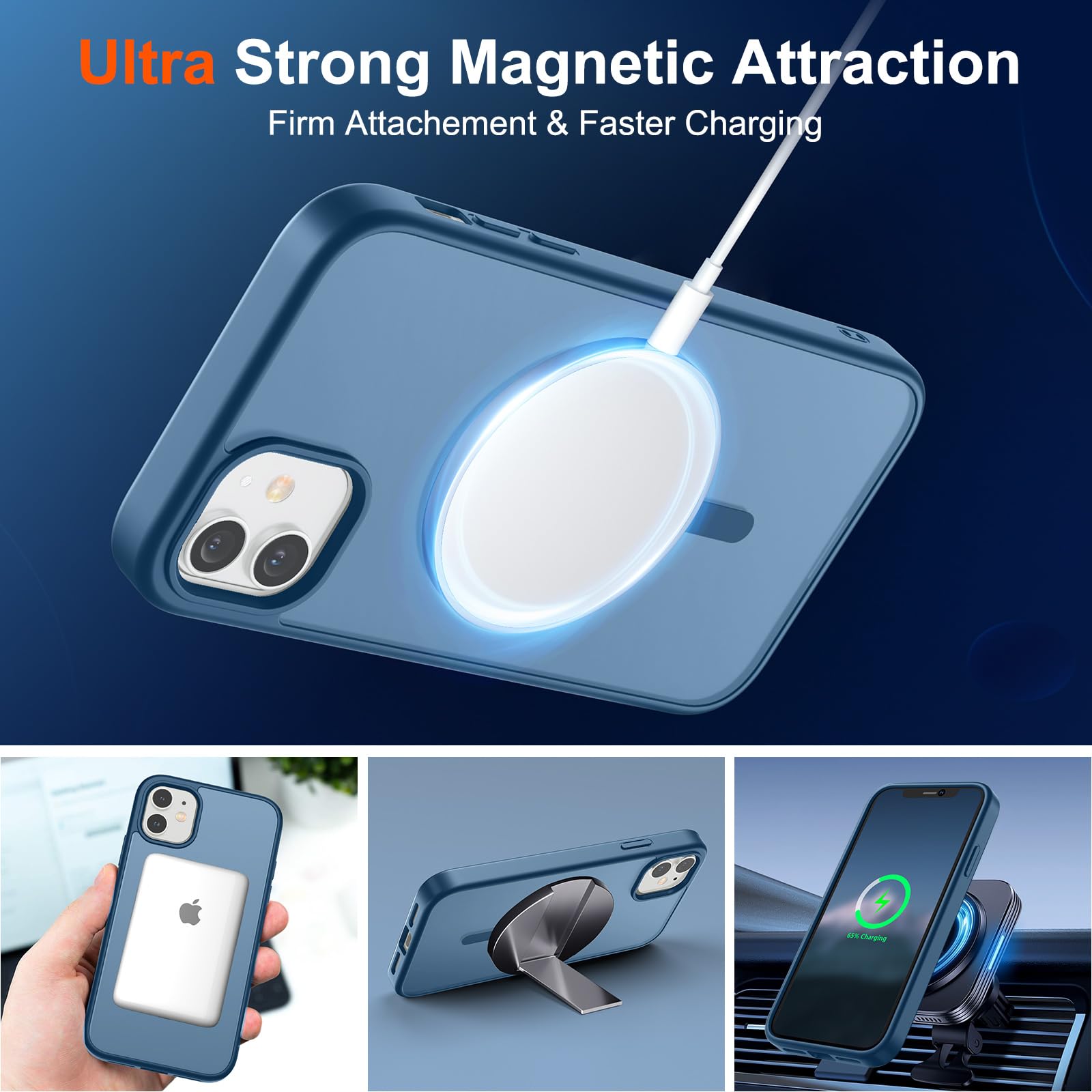 Foto 6 pulgar | Funda Magnética Supfine Para Iphone 11 Con Magsafe Deep Blue - Venta Internacional.