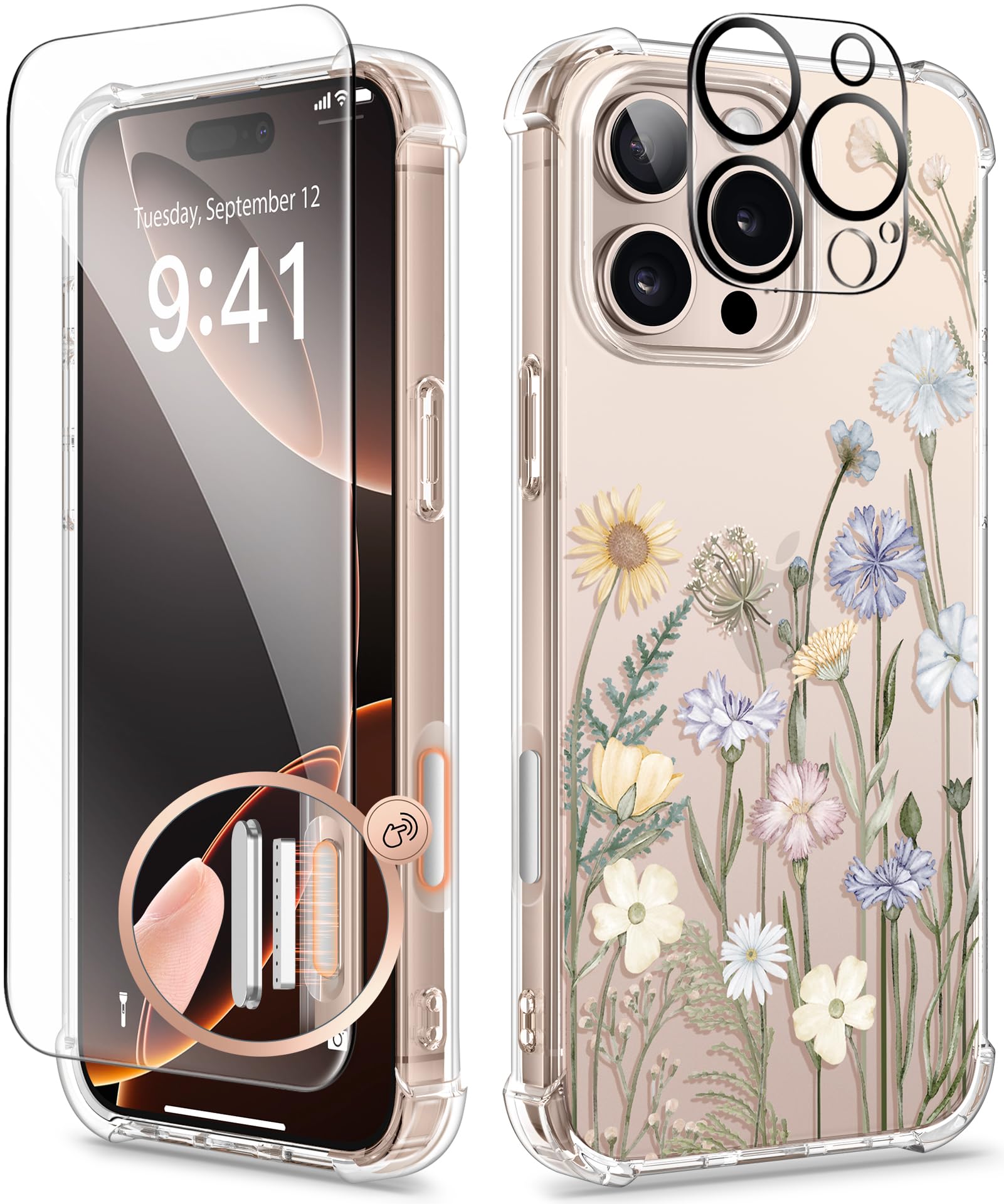 Funda De Teléfono Gviewin Para Iphone 16 Pro Con Protector De Pantalla De 6.3 Pulgadas - Venta Internacional.