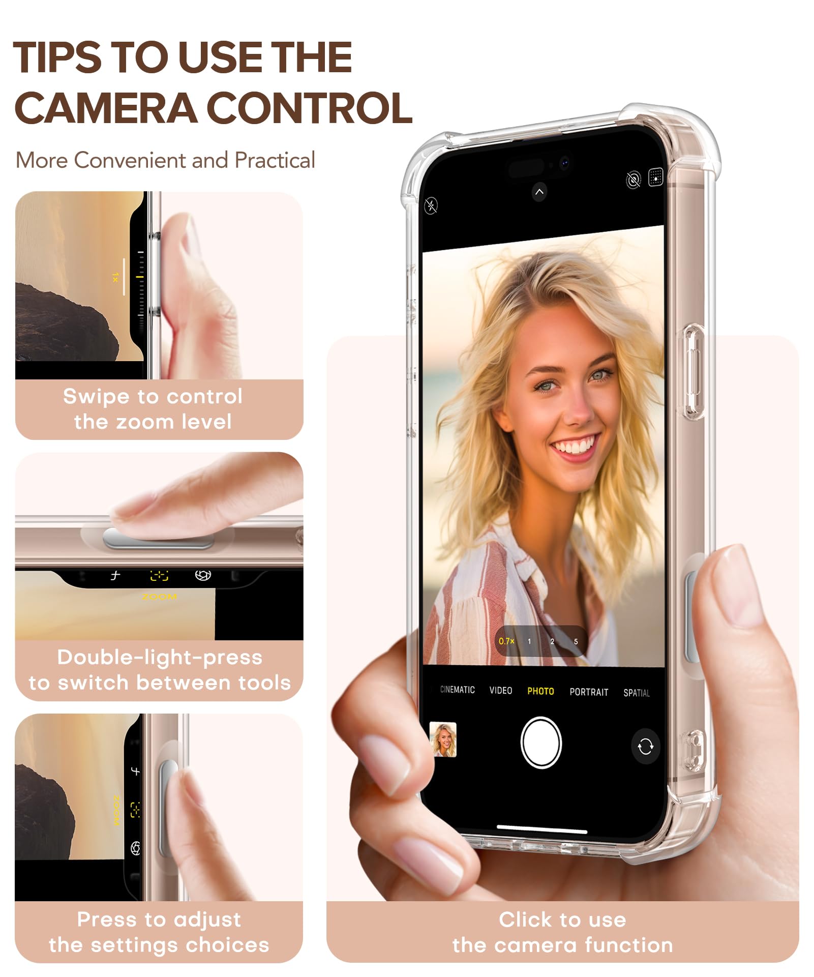 Foto 7 pulgar | Funda De Teléfono Gviewin Para Iphone 16 Pro Con Protector De Pantalla De 6.3 Pulgadas - Venta Internacional.