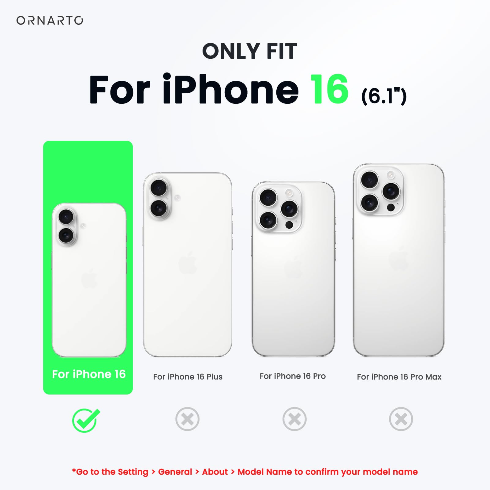 Foto 3 pulgar | Funda De Teléfono Ornarto Compatible Con Iphone 16 6.1 - Cherry - Venta Internacional.