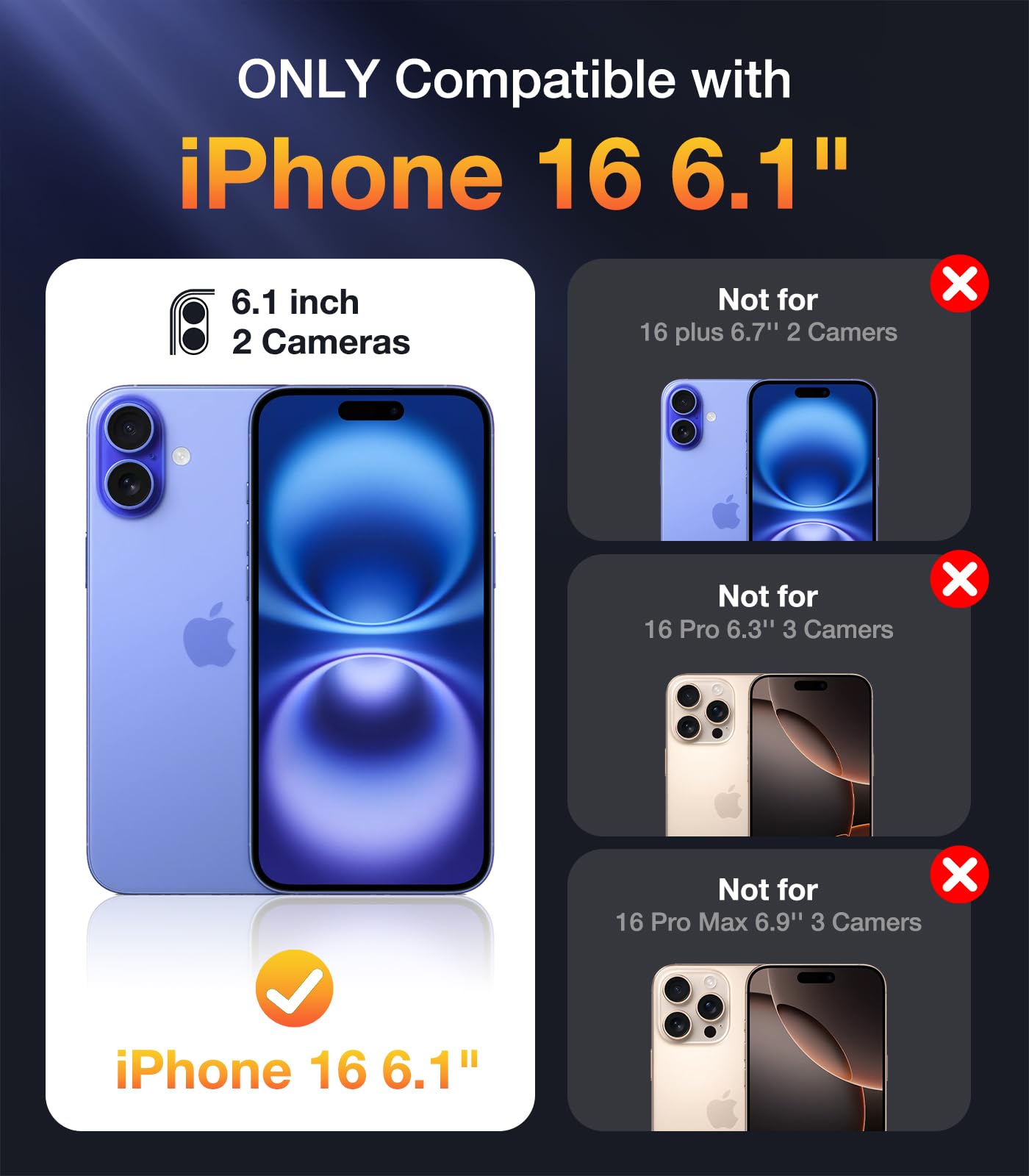 Foto 7 pulgar | Funda Para Teléfono Diaclara Diseñada Para Iphone 16 6.1 (ultramar), Color Azul - Venta Internacional.