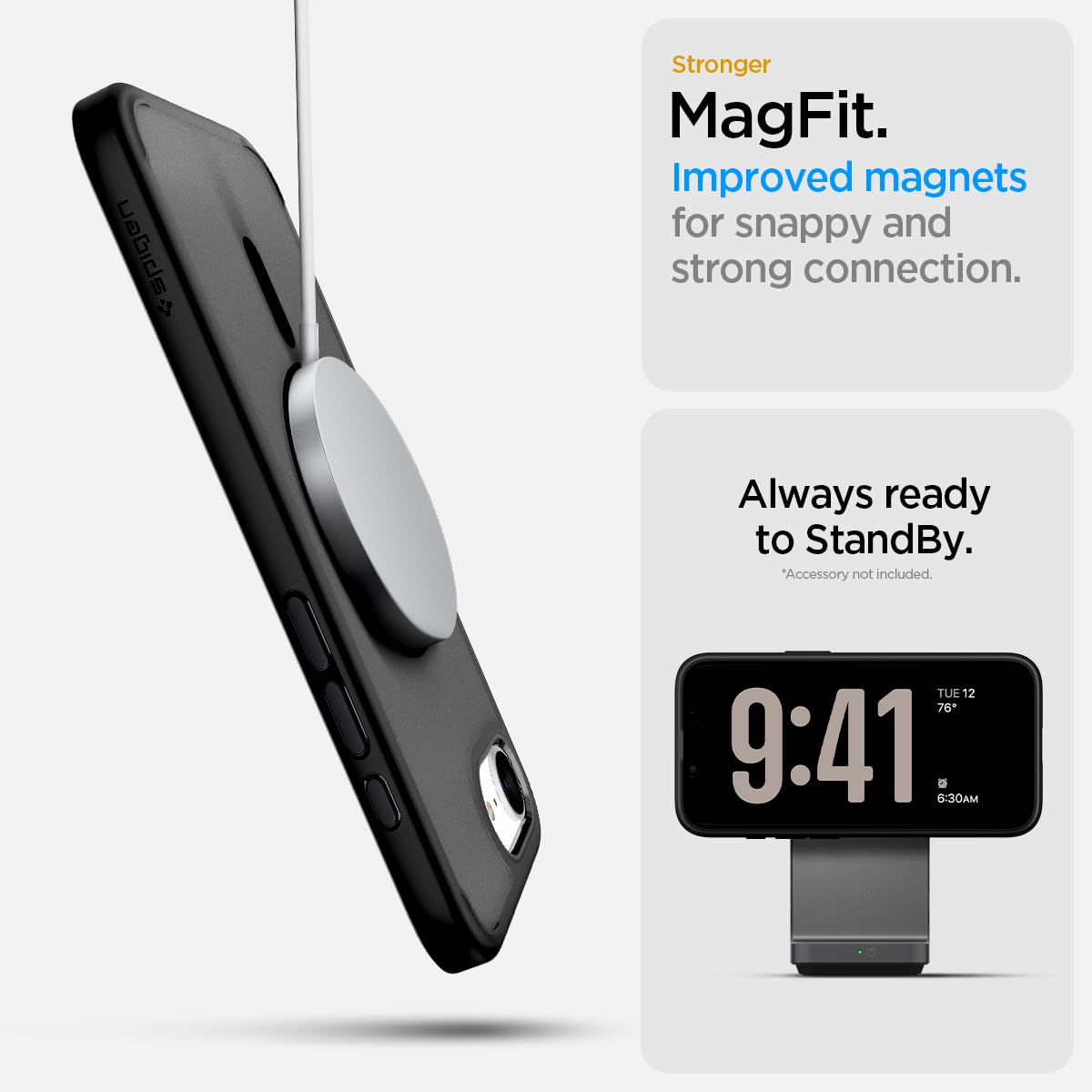 Foto 6 pulgar | Funda Spigen Ultra Hybrid Magfit Para Iphone 16e Frost, Color Negro - Venta Internacional.