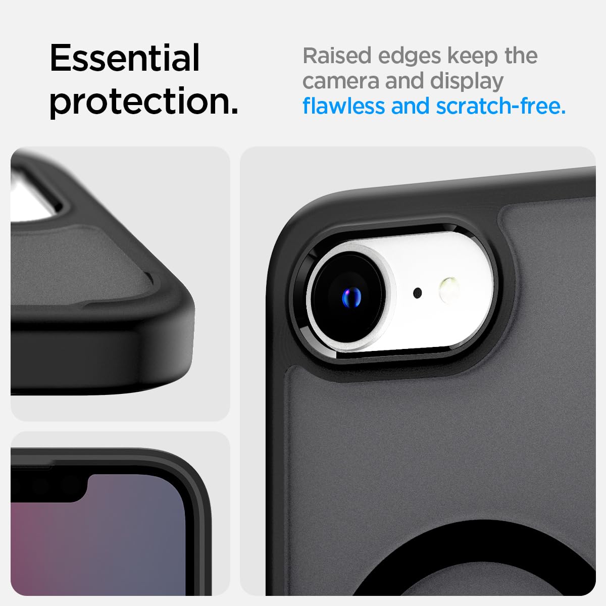 Foto 7 pulgar | Funda Spigen Ultra Hybrid Magfit Para Iphone 16e Frost, Color Negro - Venta Internacional.